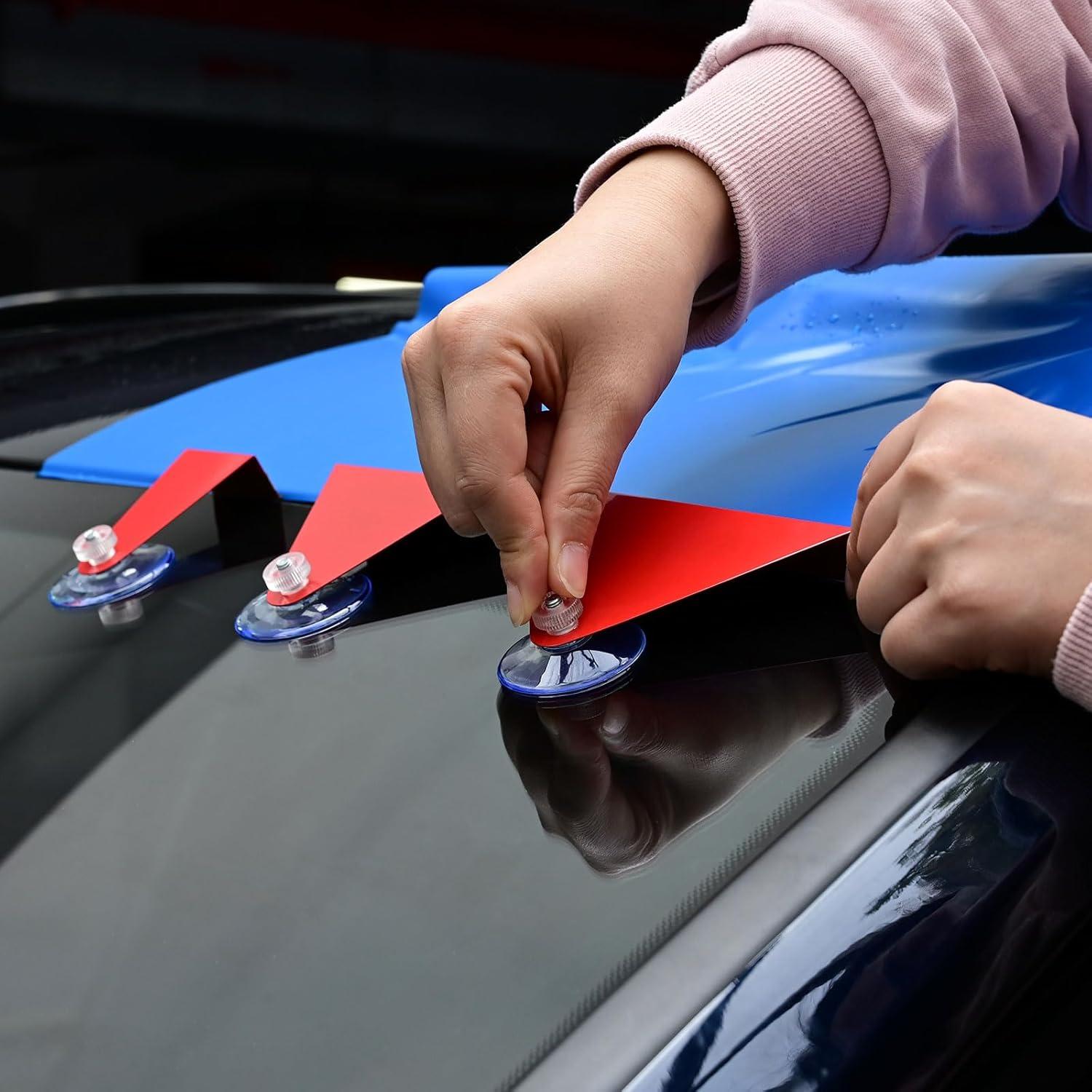 imageNEWISHTOOL Car Vinyl Wrap Tool Top Film Loading Tool 3 PCS Different Sizes Stainless Steel Made Film Loader with Suction Cup Speed Loader Tool for Car Roof Gaps Vinyl Loading Wrap Tools