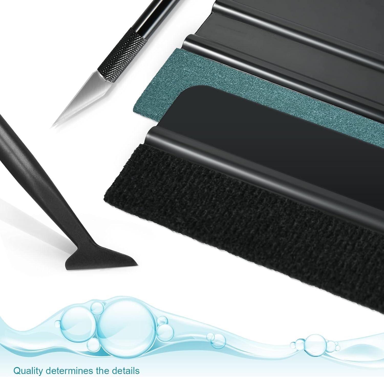 imageNEWISHTOOL Car Window Tint Installation Kit  Vinyl Wrap Tools With Felt Squeegee Micro Squeegee Razor Blade Knife
