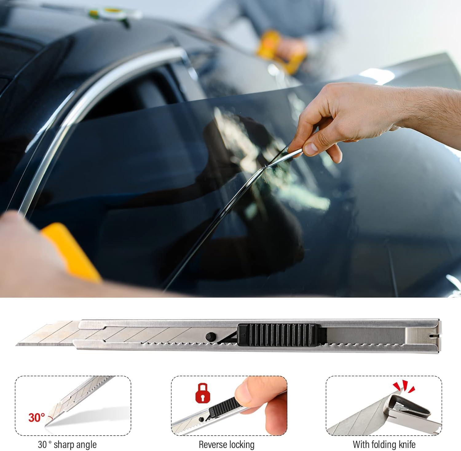imageNEWISHTOOL Car Window Tint Tools Speed Loader Gasket Squeegee for Top ampamp Bottom Gap Wrap Film Installation PPF Squeegee Long Handle Squeegee Safety Vinyl Cutter and Film Cutting Knife Tint ToolsSpeed Loader Tint Tools Kit