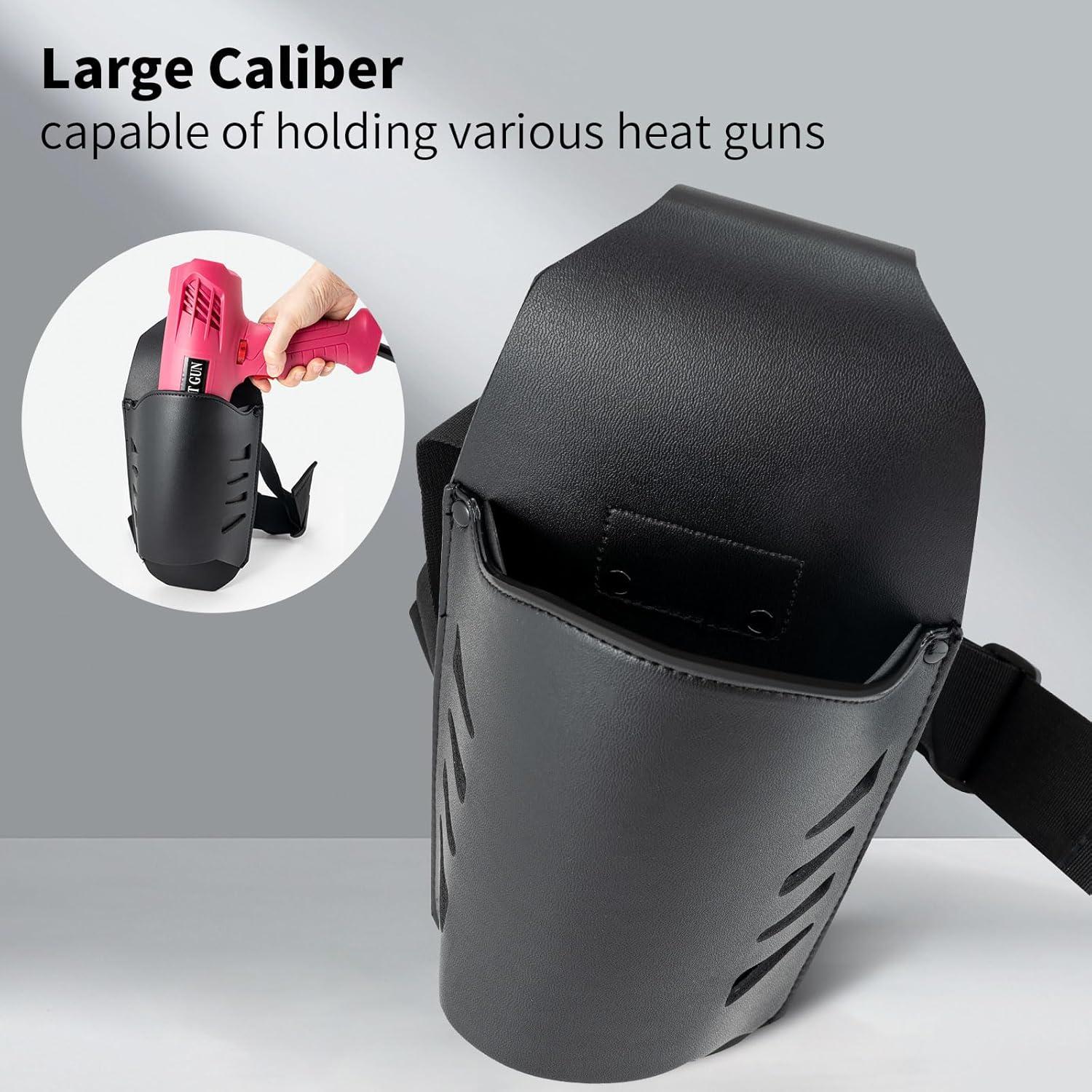 imageNEWISHTOOL Car Wrap Tools Heat Gun Carring Bag Window Tint Shrinking Heat Gun Waist Pouch Faux Leather Belt Pouch for Carring Vinyl Wrap Hot Air Gun Wrap Tools