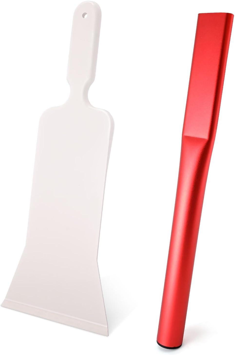 imageNEWISHTOOL Extended Long Handle Bulldozer Squeegee Window Tint Squeegee with Soft Rubber Lip and Metal Handle for Hard to Reach Areas Windshield Rear Back Window Glass Cleaning Tinting and Washing