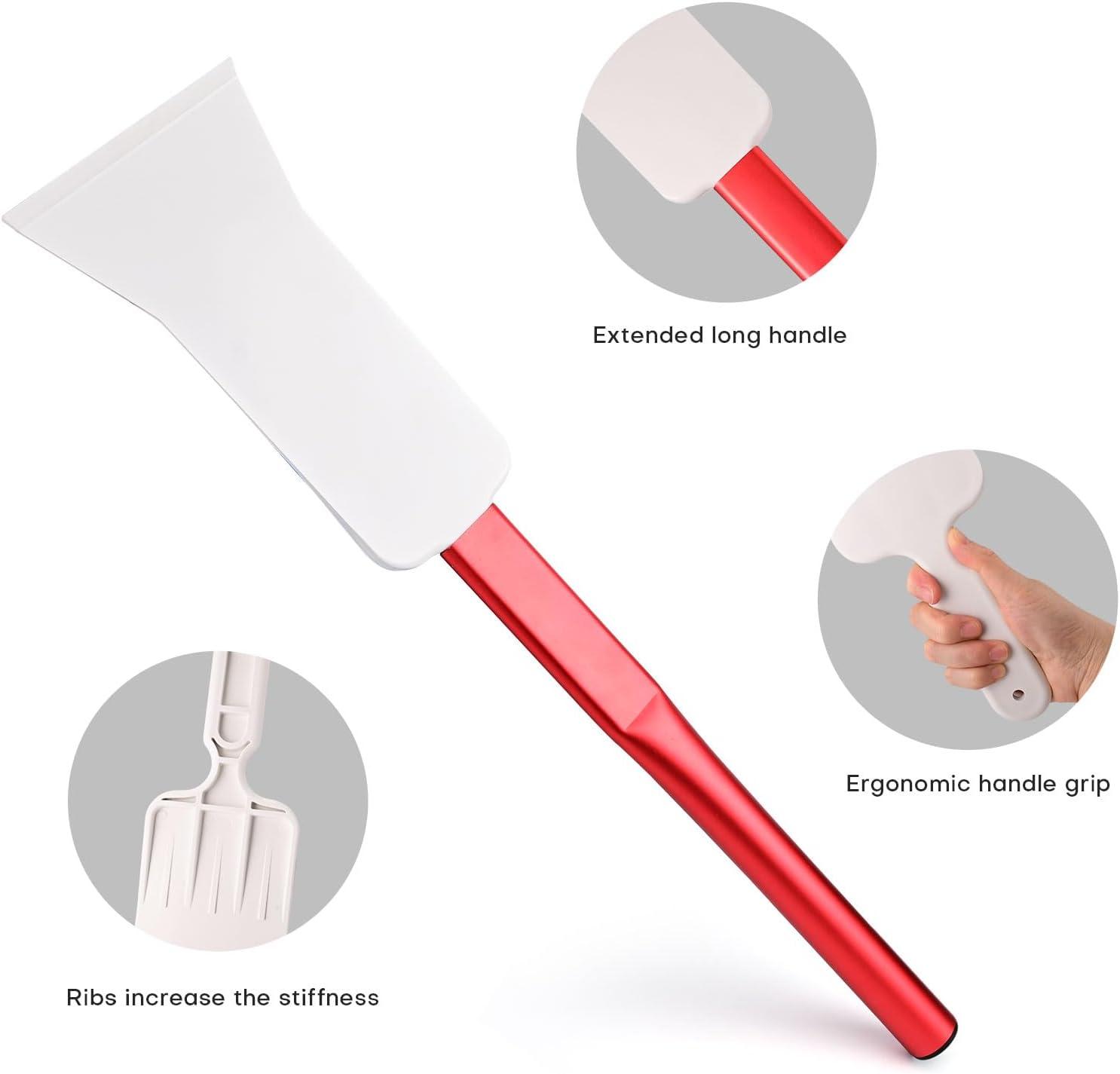 imageNEWISHTOOL Extended Long Handle Bulldozer Squeegee Window Tint Squeegee with Soft Rubber Lip and Metal Handle for Hard to Reach Areas Windshield Rear Back Window Glass Cleaning Tinting and Washing