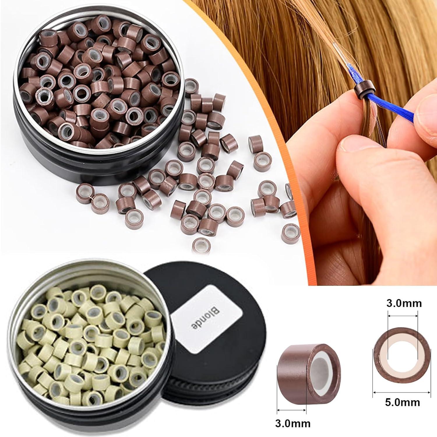 imageNEWISHTOOL Hair Extension Tinsel with Tool Glitter Silver Color 1200 Strands Hair Extension Tinsel Kit Hair Extensions Tool Kit for Women Girls Christmas New Year Halloween Cosplay Party Hair Styling