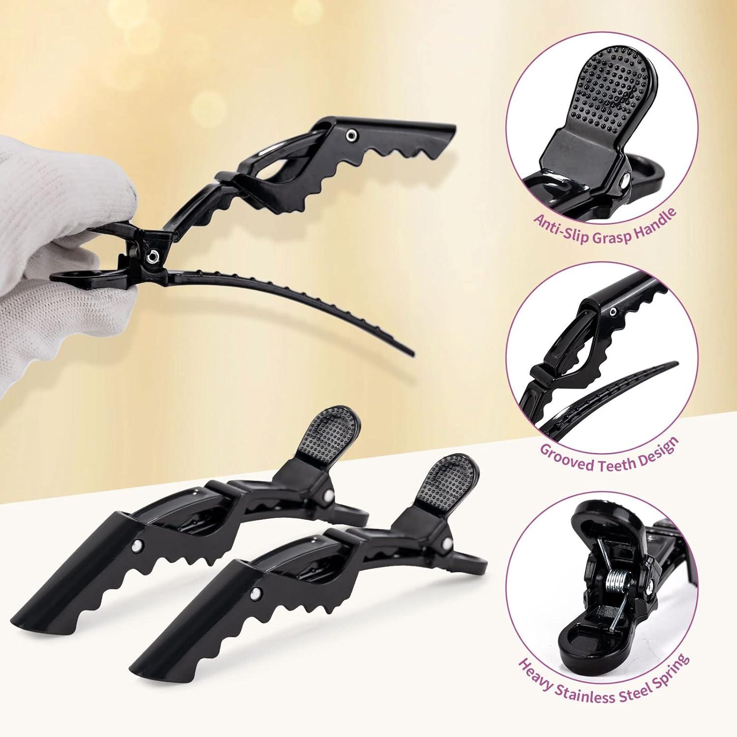 imageNEWISHTOOL Hair Extension Tool Kit Micro Links Beading Pliers Loop Pulling Hook Threader Bead Device Tool and 300 PCS Silicone Beads Hair Styling Accessories Micro Rings Feather Extension Tools