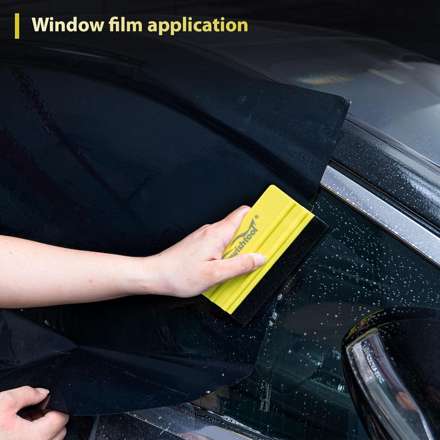 imageNEWISHTOOL Hard Vinyl Sign Squeegee 3 PCS 5Inch Felt Edge Sturdy Squeegee and Spare Fabric Felt Replacements Vinyl Application Tools for Sign Making Car Wrapping Auto Window Tint Film Installing