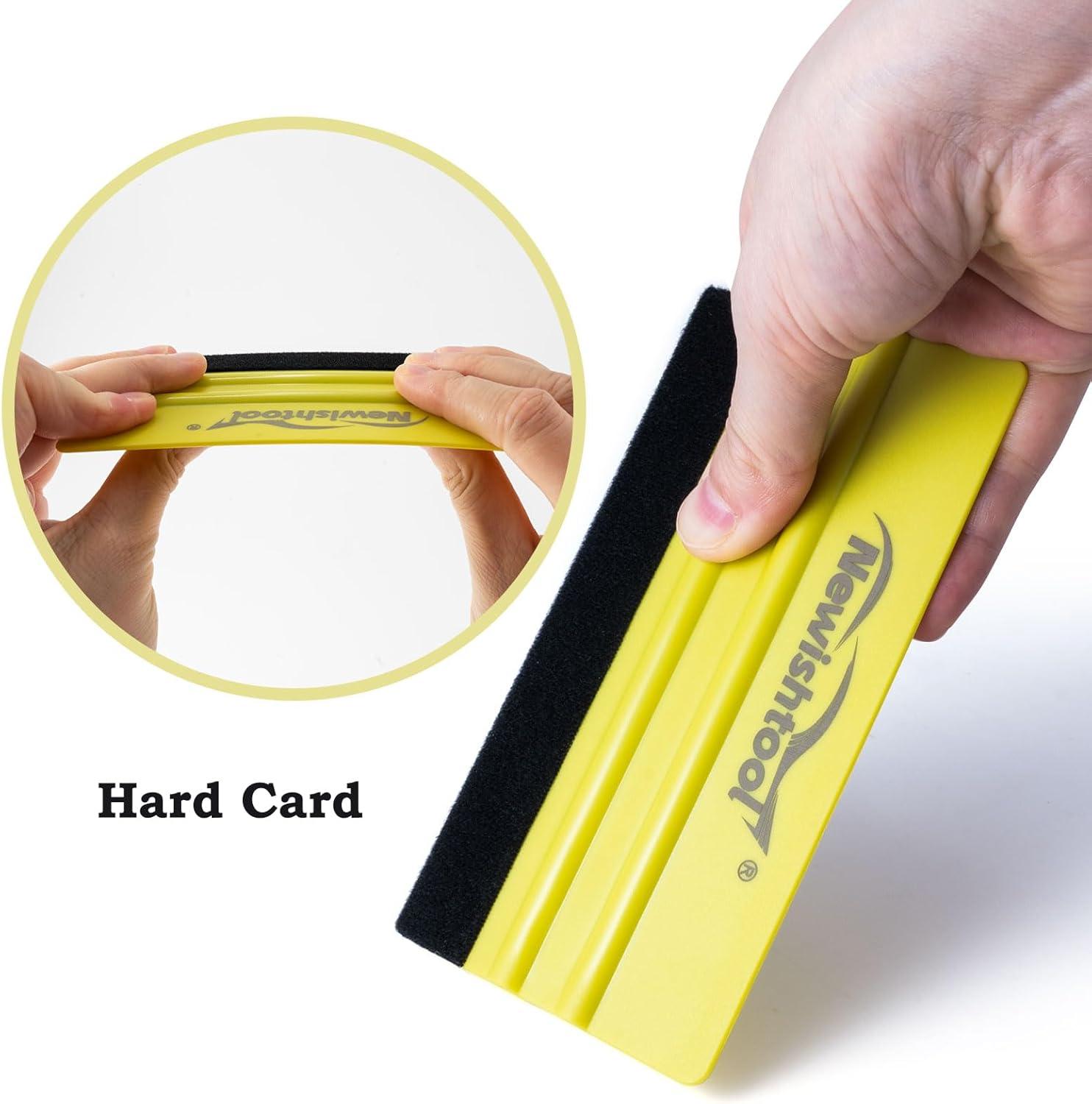 imageNEWISHTOOL Hard Vinyl Sign Squeegee 3 PCS 5Inch Felt Edge Sturdy Squeegee and Spare Fabric Felt Replacements Vinyl Application Tools for Sign Making Car Wrapping Auto Window Tint Film Installing