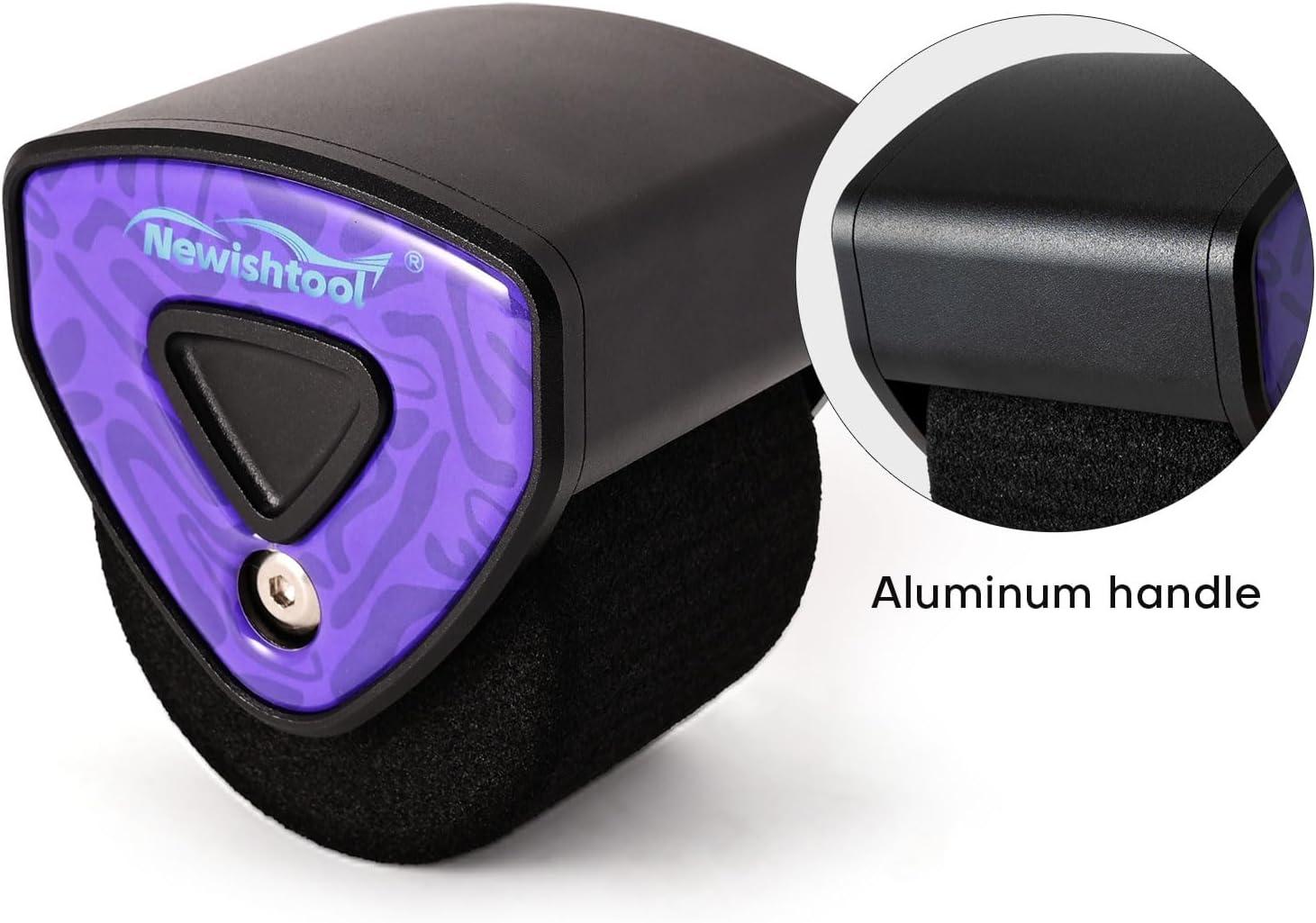 imageNEWISHTOOL HeatResistant Vinyl Application Tool Aluminum Alloy Handle Sponge Seam Roller with Spare Foam and Felt Squeegee for Decal Vinyl Wrapping Over Rivets Contours Textured and Uneven Surface