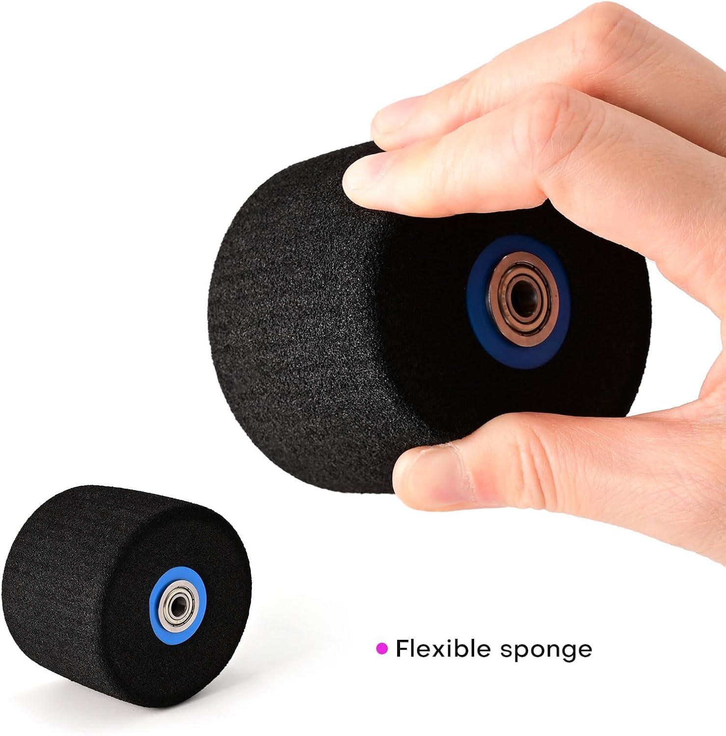 imageNEWISHTOOL HeatResistant Vinyl Application Tool Aluminum Alloy Handle Sponge Seam Roller with Spare Foam and Felt Squeegee for Decal Vinyl Wrapping Over Rivets Contours Textured and Uneven Surface