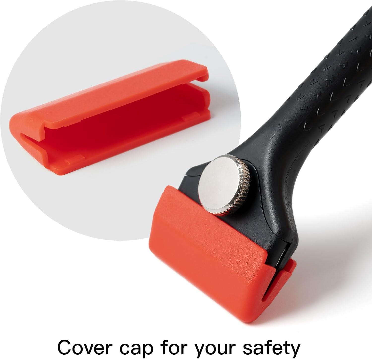 imageNEWISHTOOL Long Handle Scraper Tool Kit includes 2 Pcs Razor Blade Scraper and 20 PCS 15 inch Metal Razor Blades Long Reach Sturdy Scraper Tool for Glue Residue Label Sticker Removal Oven Cleaning