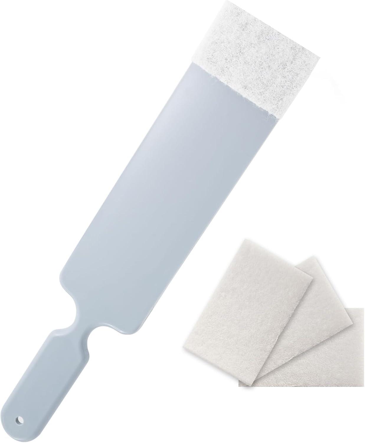 imageNEWISHTOOL Long Reach Auto Bulldozer Squeegee Mini Paddle Scrubber for Window Tint Film Installing and Vehicle WindshieldRear Window Glass Cleaning 1 PC Bulldozer Tint Tool and 3 PCS Scrub PadsGray