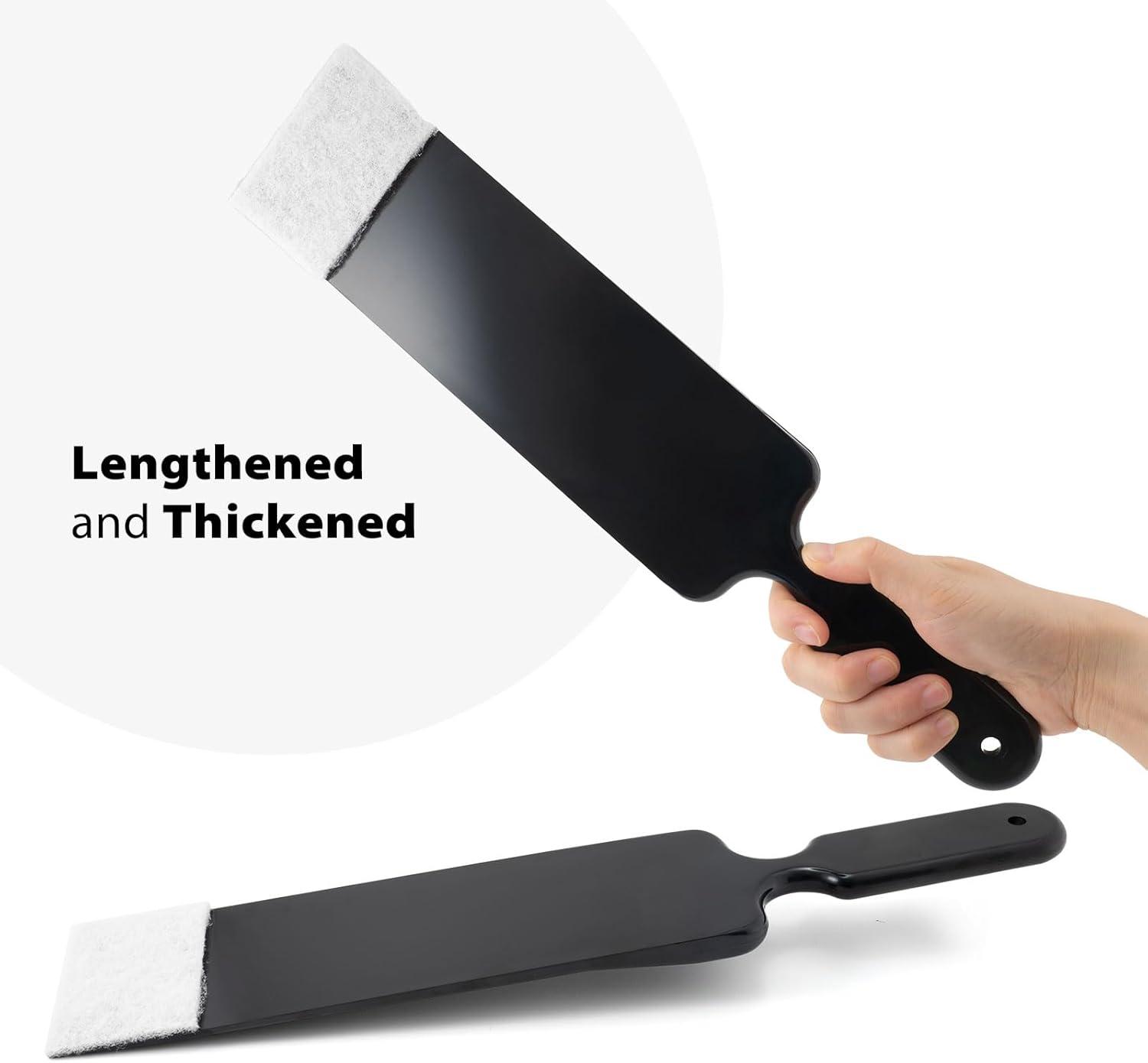 imageNEWISHTOOL Long Reach Auto Bulldozer Squeegee Mini Paddle Scrubber for Window Tint Film Installing and Vehicle WindshieldRear Window Glass Cleaning 1 PC Bulldozer Tint Tool and 3 PCS Scrub PadsBlack