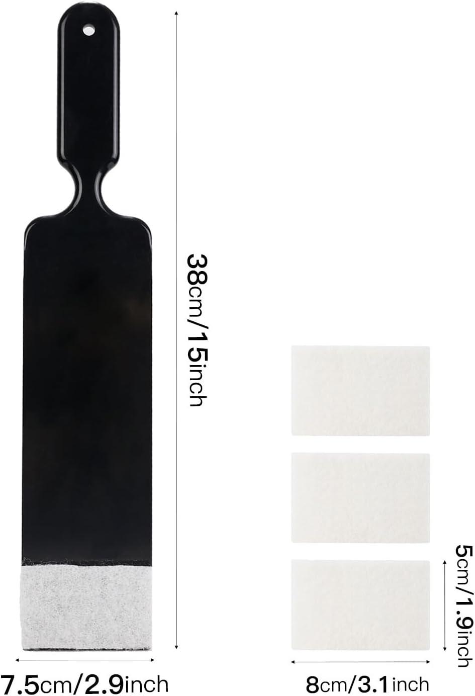 imageNEWISHTOOL Long Reach Auto Bulldozer Squeegee Mini Paddle Scrubber for Window Tint Film Installing and Vehicle WindshieldRear Window Glass Cleaning 1 PC Bulldozer Tint Tool and 3 PCS Scrub PadsBlack