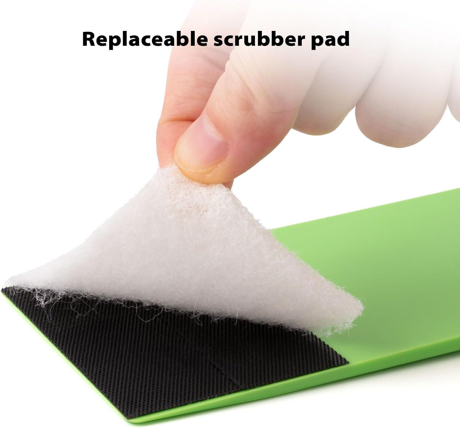 imageNEWISHTOOL Long Reach Auto Bulldozer Squeegee Mini Paddle Scrubber for Window Tint Film Installing and Vehicle WindshieldRear Window Glass Cleaning 1 PC Bulldozer Tint Tool and 3 PCS Scrub PadsAll3colors