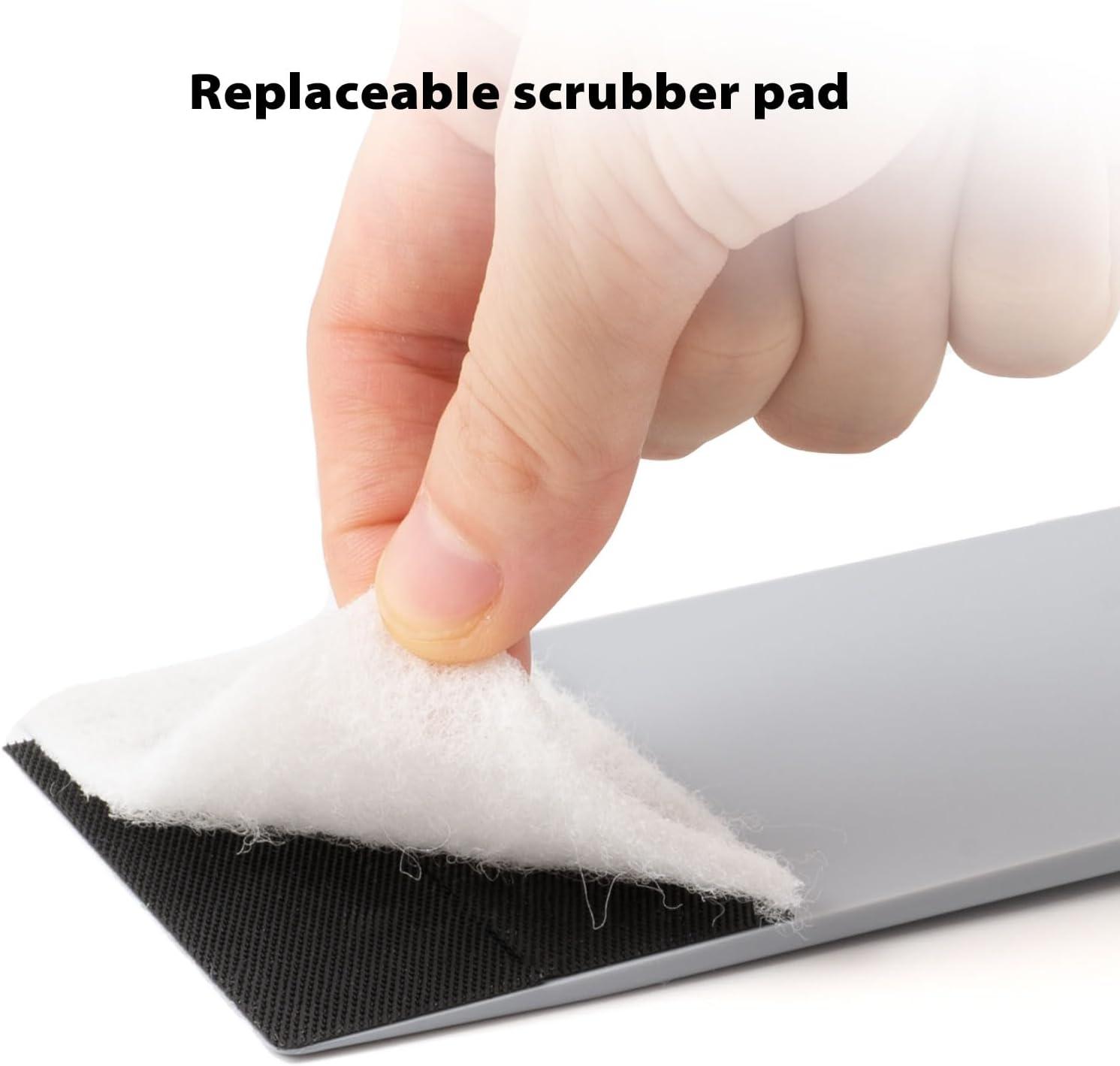 imageNEWISHTOOL Long Reach Auto Bulldozer Squeegee Mini Paddle Scrubber for Window Tint Film Installing and Vehicle WindshieldRear Window Glass Cleaning 1 PC Bulldozer Tint Tool and 3 PCS Scrub PadsGray