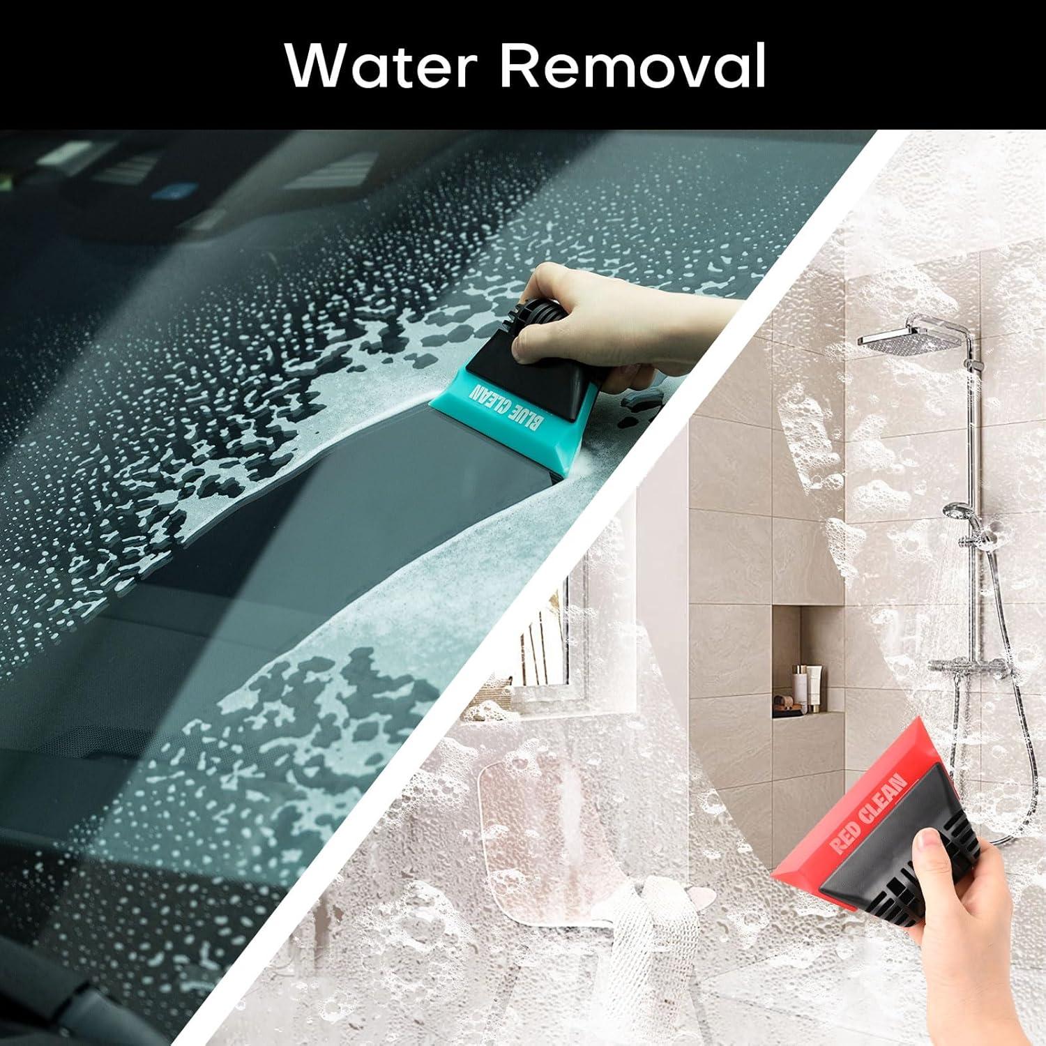 imageNEWISHTOOL Magnetic Pro Hand Window Tint Squeegee and 2 PCS 5 Inch Rubber Blade with Different Durometer Window Squeegee Tool for Tint Film Application Wrap PPF Install and Mirror Glass Cleaning