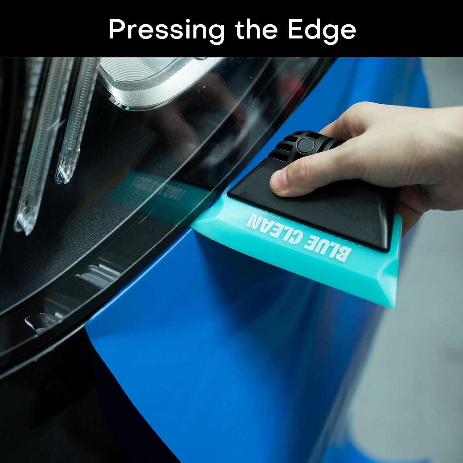 imageNEWISHTOOL Magnetic Pro Hand Window Tint Squeegee and 2 PCS 5 Inch Rubber Blade with Different Durometer Window Squeegee Tool for Tint Film Application Wrap PPF Install and Mirror Glass Cleaning