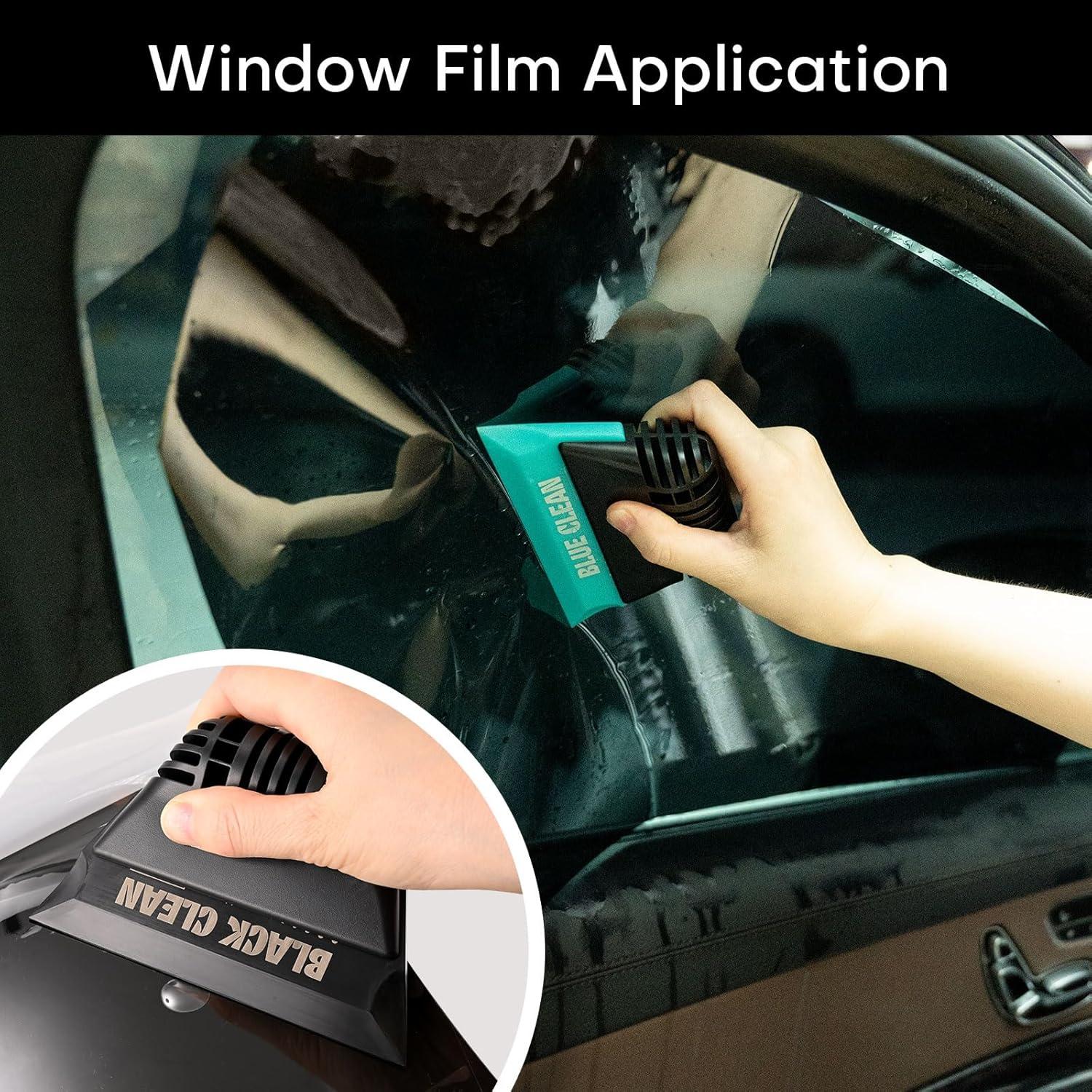 imageNEWISHTOOL Magnetic Pro Hand Window Tint Squeegee and 2 PCS 5 Inch Rubber Blade with Different Durometer Window Squeegee Tool for Tint Film Application Wrap PPF Install and Mirror Glass Cleaning