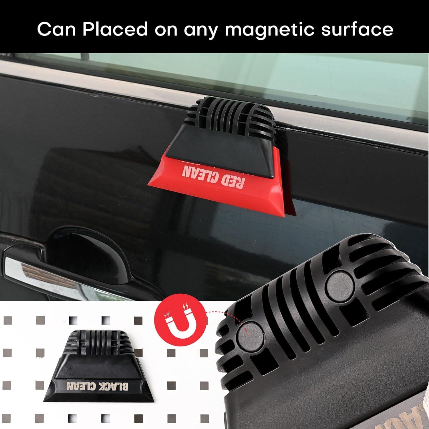 imageNEWISHTOOL Magnetic Pro Hand Window Tint Squeegee and 2 PCS 5 Inch Rubber Blade with Different Durometer Window Squeegee Tool for Tint Film Application Wrap PPF Install and Mirror Glass Cleaning