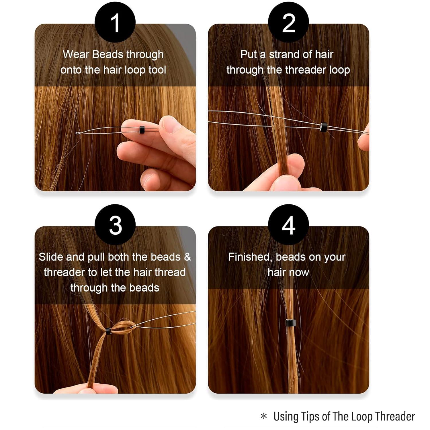 imageNEWISHTOOL Micro Links Hair Extensions Kit Hair Extension Pliers for Beads Hair Extension Loop Needle Pulling Hook Tool Bead Device Tool Kits Micro Link Tools for Hair or Feather Extensions StylingRainbow