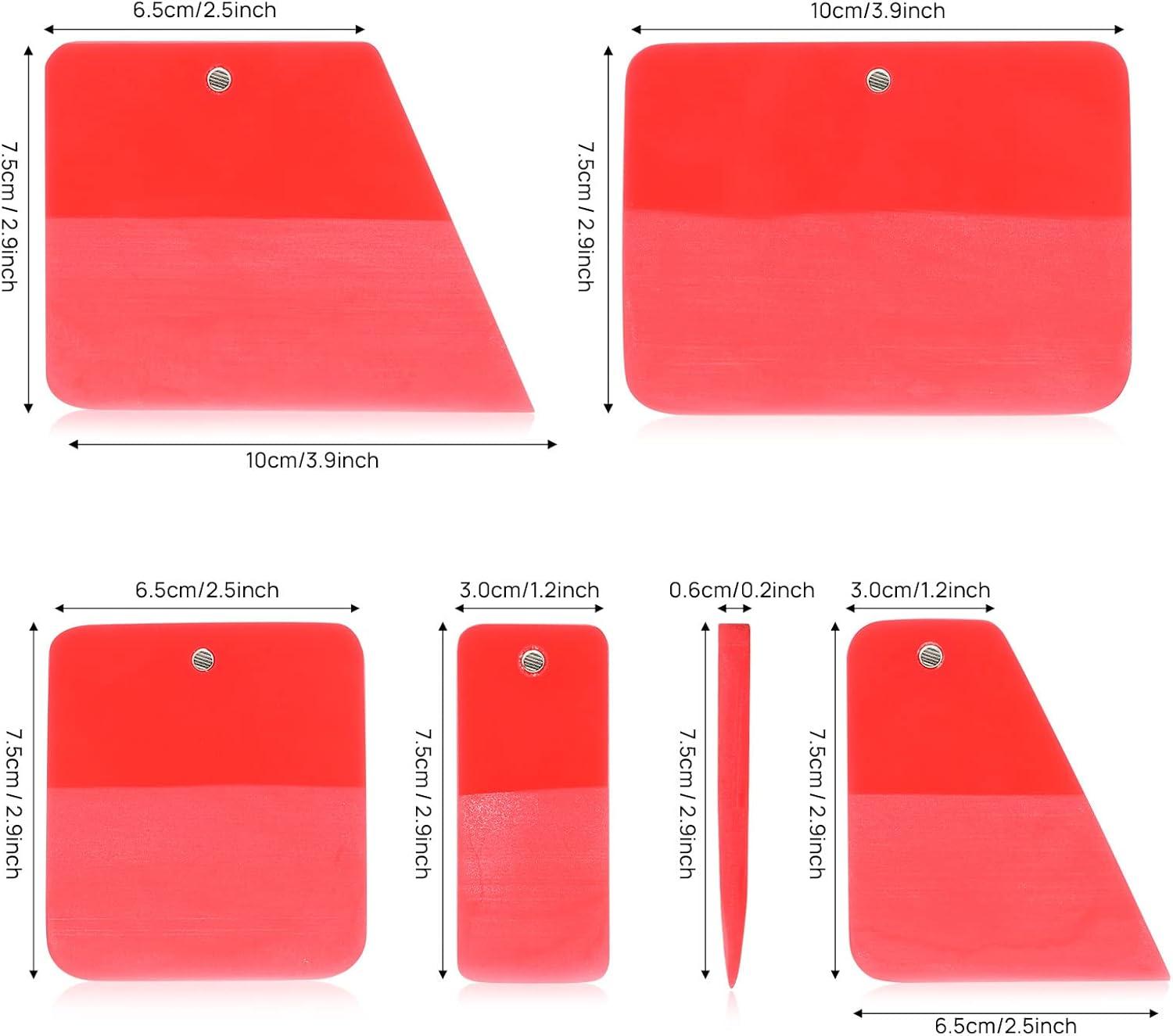 imageNEWISHTOOL PPF Squeegee for Vinyl Soft Rubber Scraper PPF Tools 3IN1 Small Squeegee for Paint Protection Film Installing Vinyl Wrap Window Tint Auto Glass Cleaning TPU Scraping Tool Scratch FreeMagnet Red Box Set