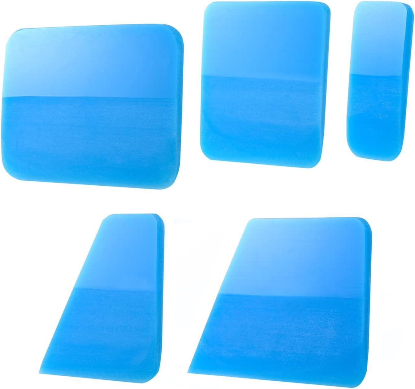 imageNEWISHTOOL PPF Squeegee for Vinyl Soft Rubber Scraper PPF Tools 3IN1 Small Squeegee for Paint Protection Film Installing Vinyl Wrap Window Tint Auto Glass Cleaning TPU Scraping Tool Scratch FreeBlue With Box Set