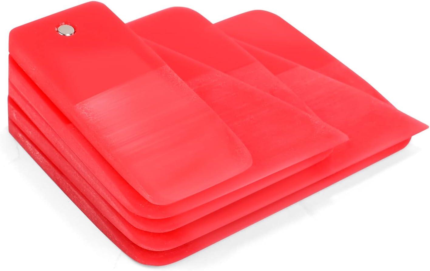 imageNEWISHTOOL PPF Squeegee for Vinyl Soft Rubber Scraper PPF Tools 3IN1 Small Squeegee for Paint Protection Film Installing Vinyl Wrap Window Tint Auto Glass Cleaning TPU Scraping Tool Scratch FreeMagnet Red Box Set