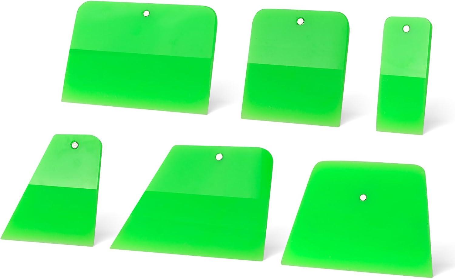 imageNEWISHTOOL PPF Squeegee for Vinyl Soft Rubber Scraper PPF Tools 3IN1 Small Squeegee for Paint Protection Film Installing Vinyl Wrap Window Tint Auto Glass Cleaning TPU Scraping Tool Scratch FreeGreen