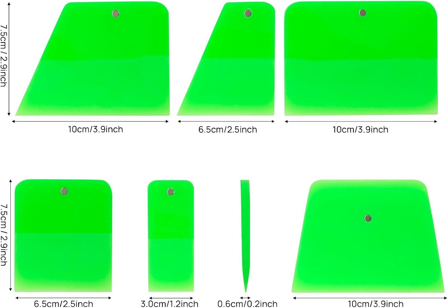 imageNEWISHTOOL PPF Squeegee for Vinyl Soft Rubber Scraper PPF Tools 3IN1 Small Squeegee for Paint Protection Film Installing Vinyl Wrap Window Tint Auto Glass Cleaning TPU Scraping Tool Scratch FreeGreen