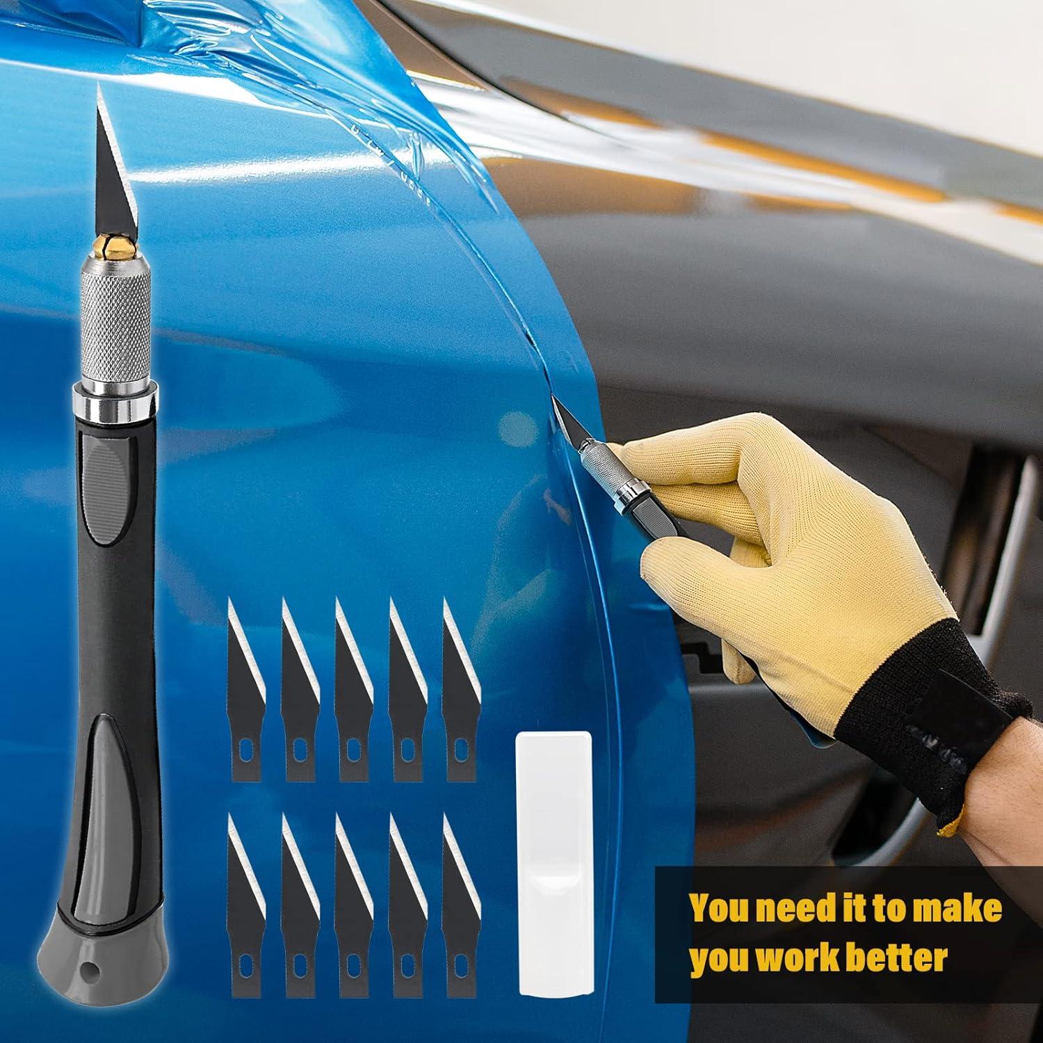 imageNEWISHTOOL Precision Knife Craft Hobby Knife Set with 10 PCS Black Razor Blades for Art Utility Cutter for Wood Crafting Working Stencil Scrapbooking Architecture ModelingPumpkin CuttingGrey