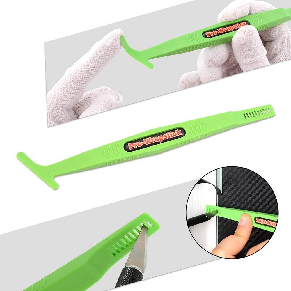 imageNEWISHTOOL Pro Vinyl Wraps Applicator Tool Kit Window Tint Film Car Wrapping Tools Includes 164Ft Knife Less Tape Felt Squeegee Plastic Scraper Wrap Knife and Blades Magnet Holders NT026ANT026