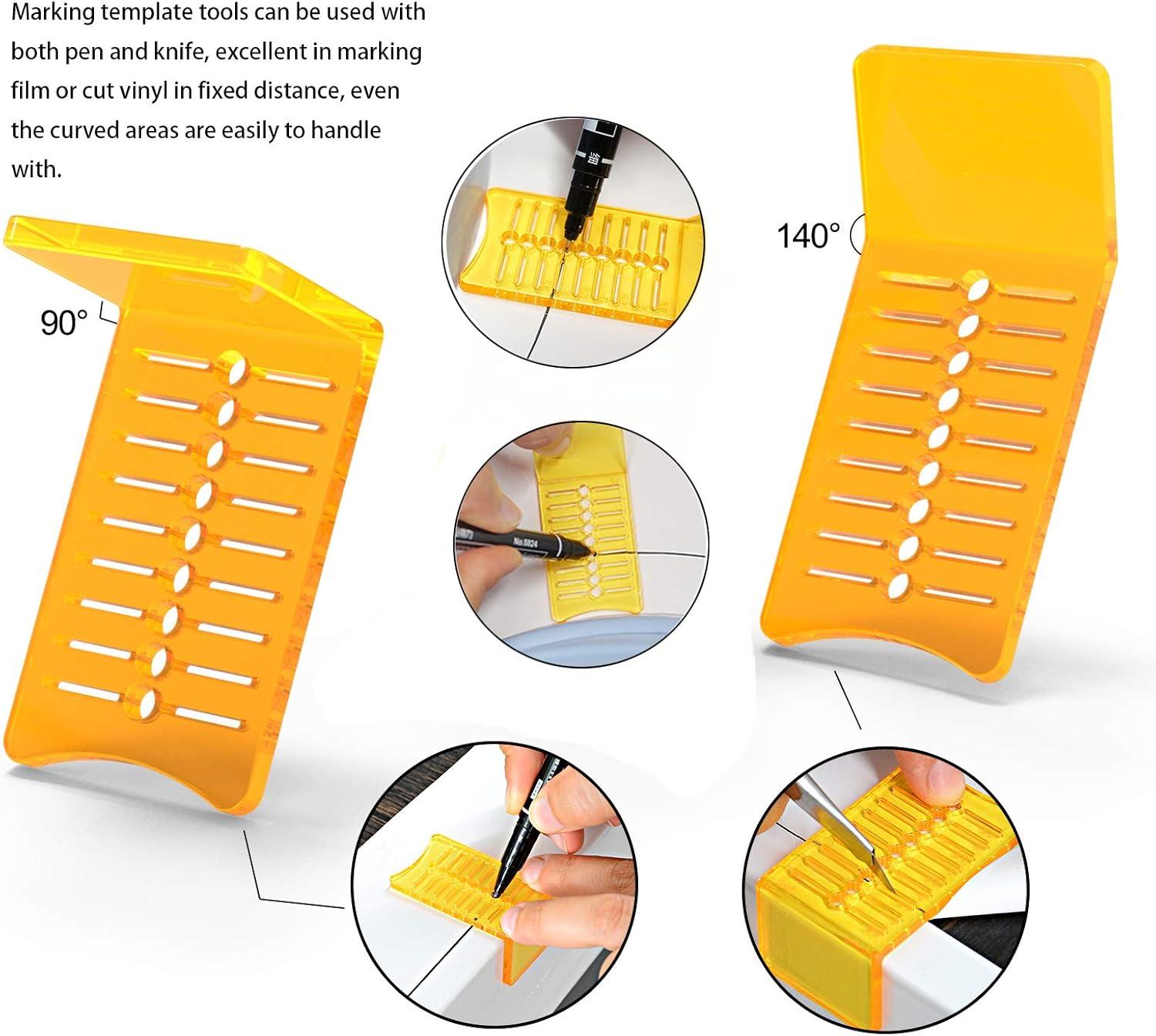 imageNEWISHTOOL Pro Vinyl Wraps Applicator Tool Kit Window Tint Film Car Wrapping Tools Includes 164Ft Knife Less Tape Felt Squeegee Plastic Scraper Wrap Knife and Blades Magnet Holders NT026ANT026A