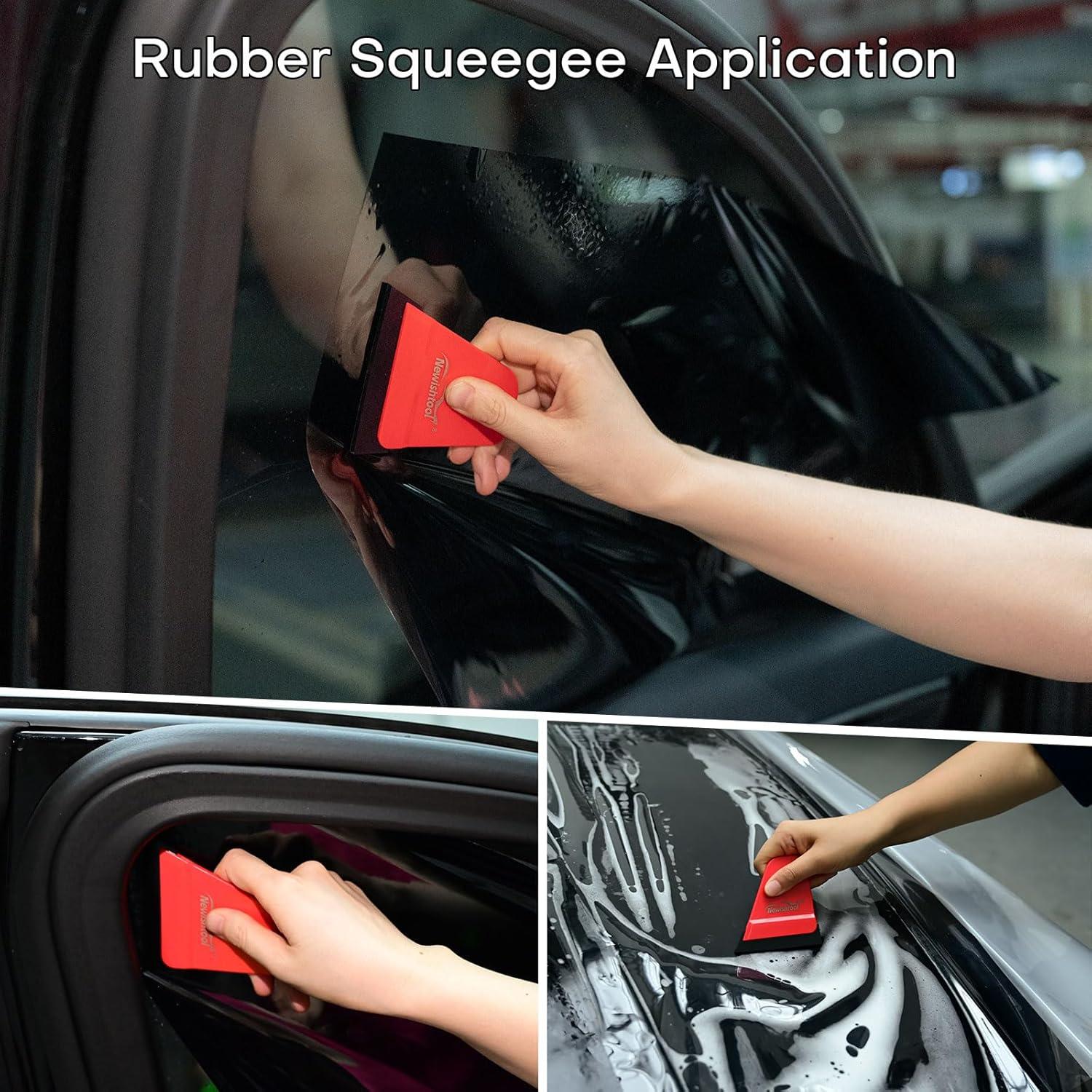 imageNEWISHTOOL Profi Window Tint Kit Vinyl Wrap Tool Car Window Tint Tools Felt Squeegee for Vinyl Sprayer Bottle Micro Tucking Squeegee Rubber PPF Tools Razor Scraper and Safety Cutter Knife Tint Kit