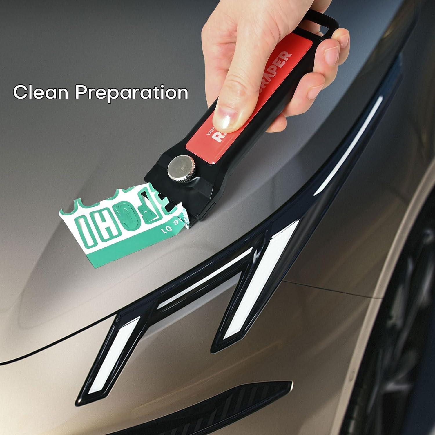 imageNEWISHTOOL Profi Window Tint Kit Vinyl Wrap Tool Car Window Tint Tools Felt Squeegee for Vinyl Sprayer Bottle Micro Tucking Squeegee Rubber PPF Tools Razor Scraper and Safety Cutter Knife Tint Kit