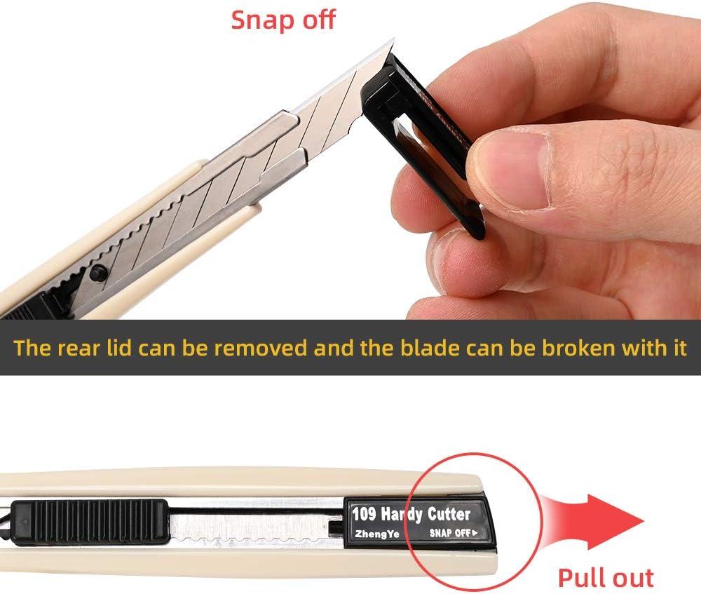 imageNEWISHTOOL Retractable Utility Knife with 30 Degree Snap Off Blade 3 PCS 9mm Box Cutter Knives and 30 PCS Extra Blades Cartons Cardboard Vinyl Paper Cutting Craft Knife Comfortable Handle