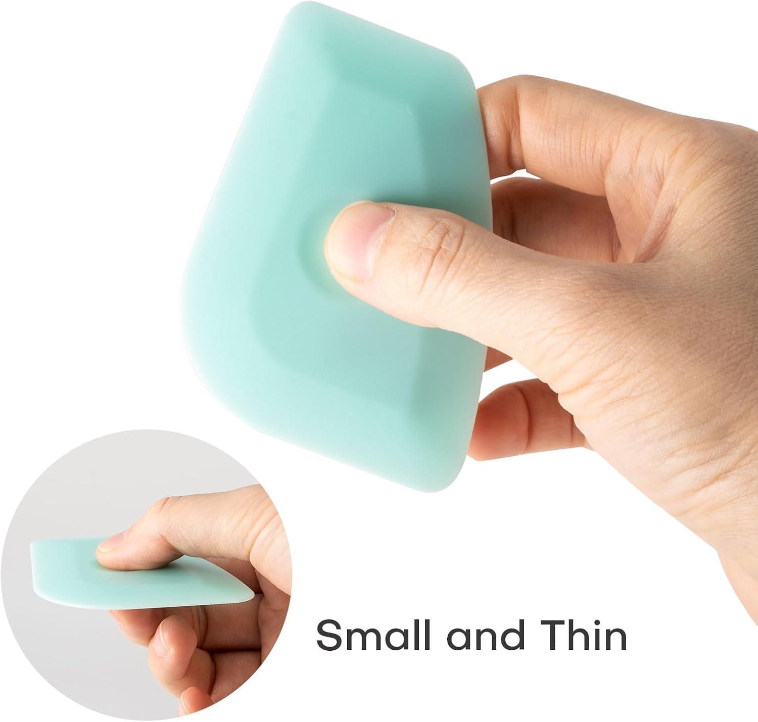 imageNEWISHTOOL Small Vinyl Scraper 20 Pcs Sturdy Plastic Scraper Tool for Vinyl Multifunctional Hard Card MultiEdge Scraper Tool for Window Tint Vinyl Wrap Install Decal Remover Sticker Label Scraper