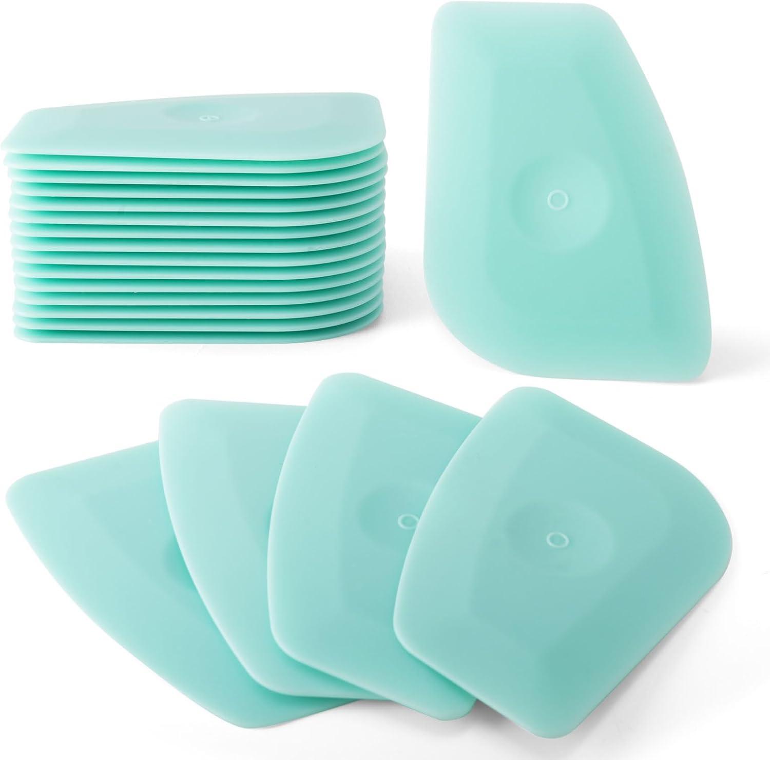 imageNEWISHTOOL Small Vinyl Scraper 20 Pcs Sturdy Plastic Scraper Tool for Vinyl Multifunctional Hard Card MultiEdge Scraper Tool for Window Tint Vinyl Wrap Install Decal Remover Sticker Label Scraper