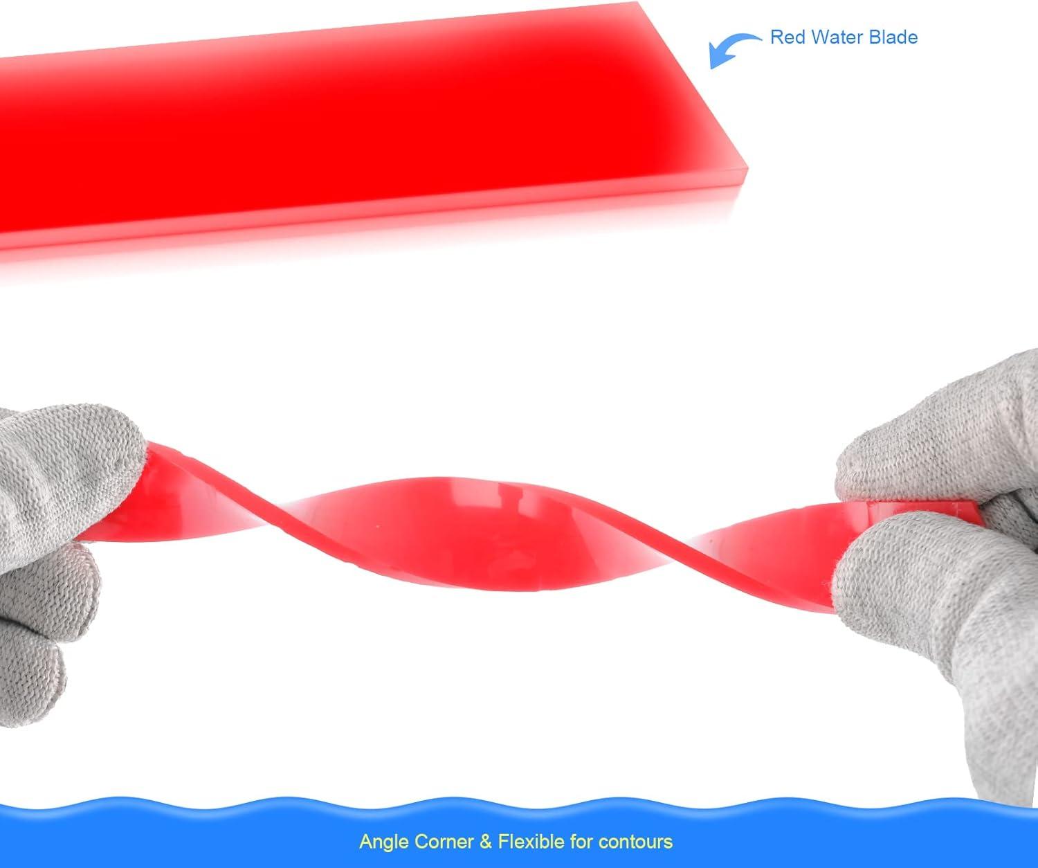 imageNEWISHTOOL Soft Rubber Squeegee for Vinyl Handle Water Squeegee for Mirror Shower Glass Door Window Cleaning Vinyl Wrap Window Tint Kit Sharp Corners No Bevel Channel Blade for Hard to Reach Spots