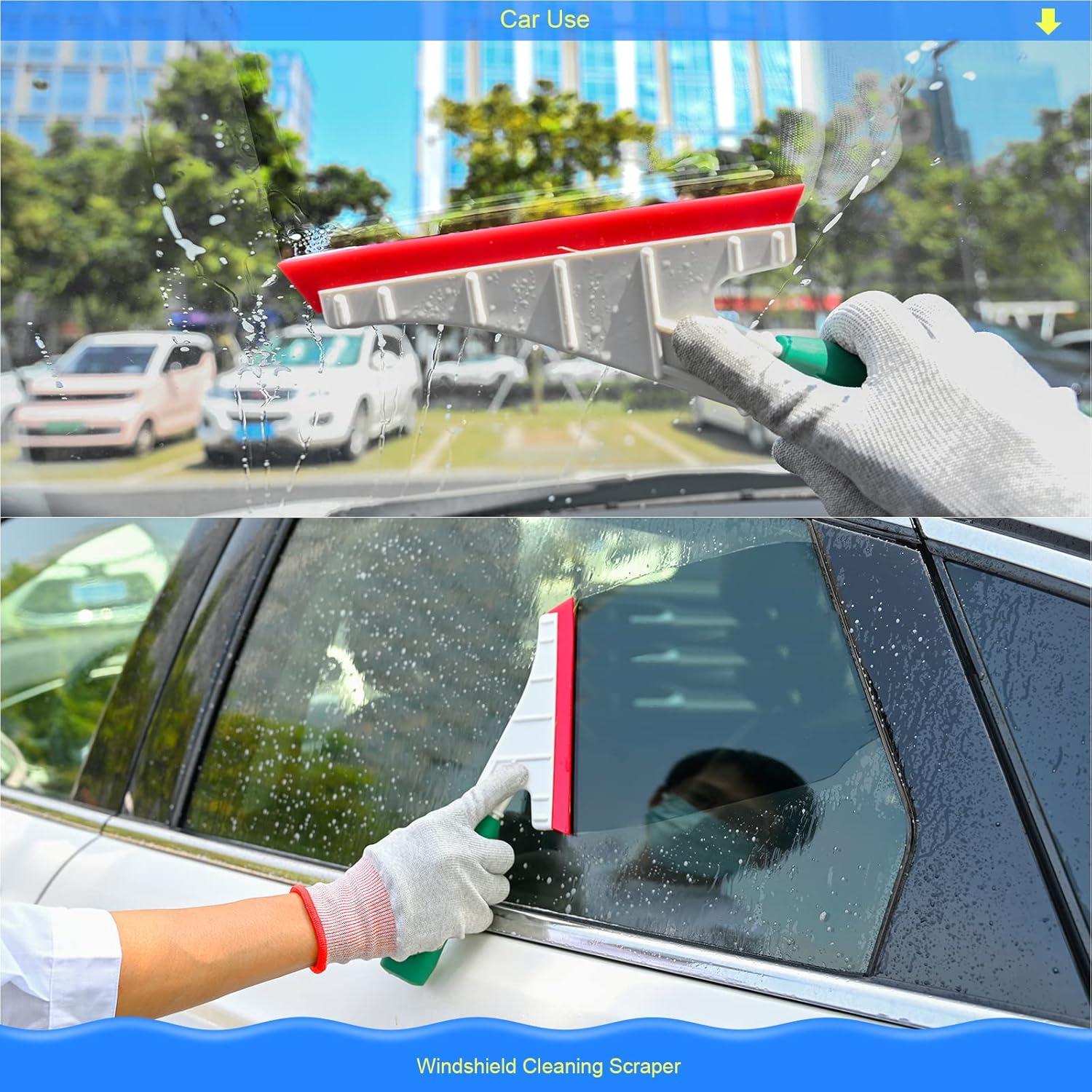 imageNEWISHTOOL Soft Rubber Squeegee for Vinyl Handle Water Squeegee for Mirror Shower Glass Door Window Cleaning Vinyl Wrap Window Tint Kit Sharp Corners No Bevel Channel Blade for Hard to Reach Spots