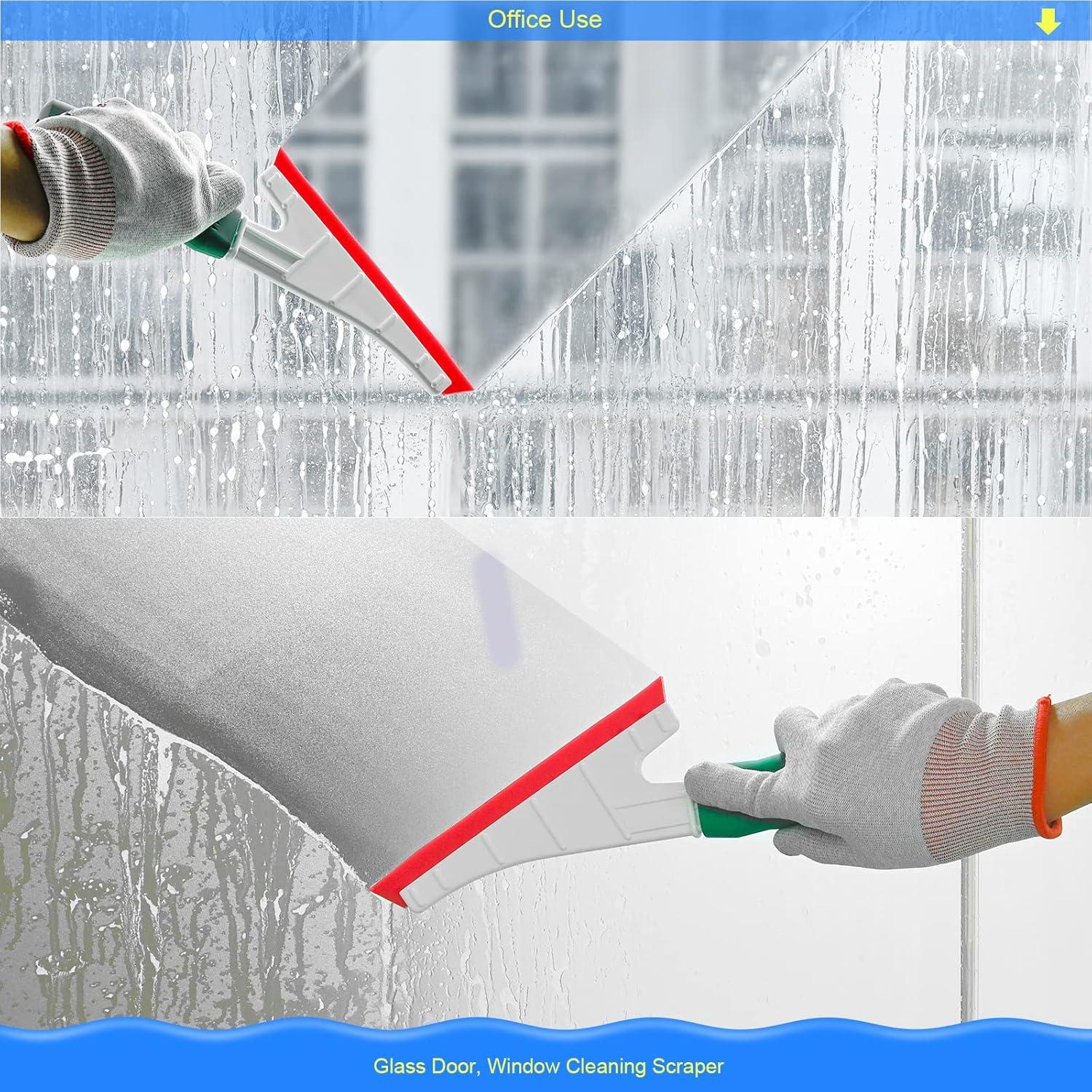 imageNEWISHTOOL Soft Rubber Squeegee for Vinyl Handle Water Squeegee for Mirror Shower Glass Door Window Cleaning Vinyl Wrap Window Tint Kit Sharp Corners No Bevel Channel Blade for Hard to Reach Spots