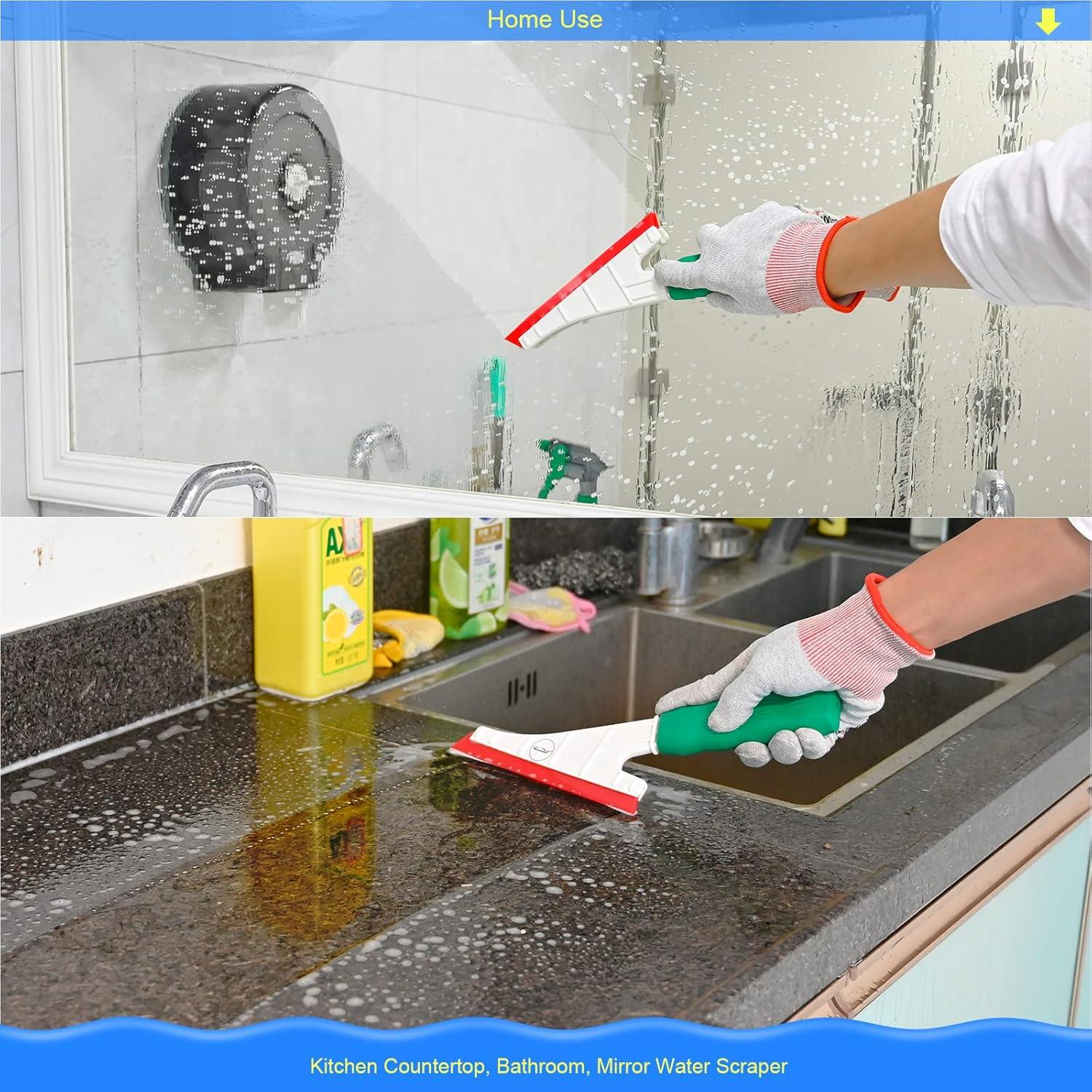 imageNEWISHTOOL Soft Rubber Squeegee for Vinyl Handle Water Squeegee for Mirror Shower Glass Door Window Cleaning Vinyl Wrap Window Tint Kit Sharp Corners No Bevel Channel Blade for Hard to Reach Spots