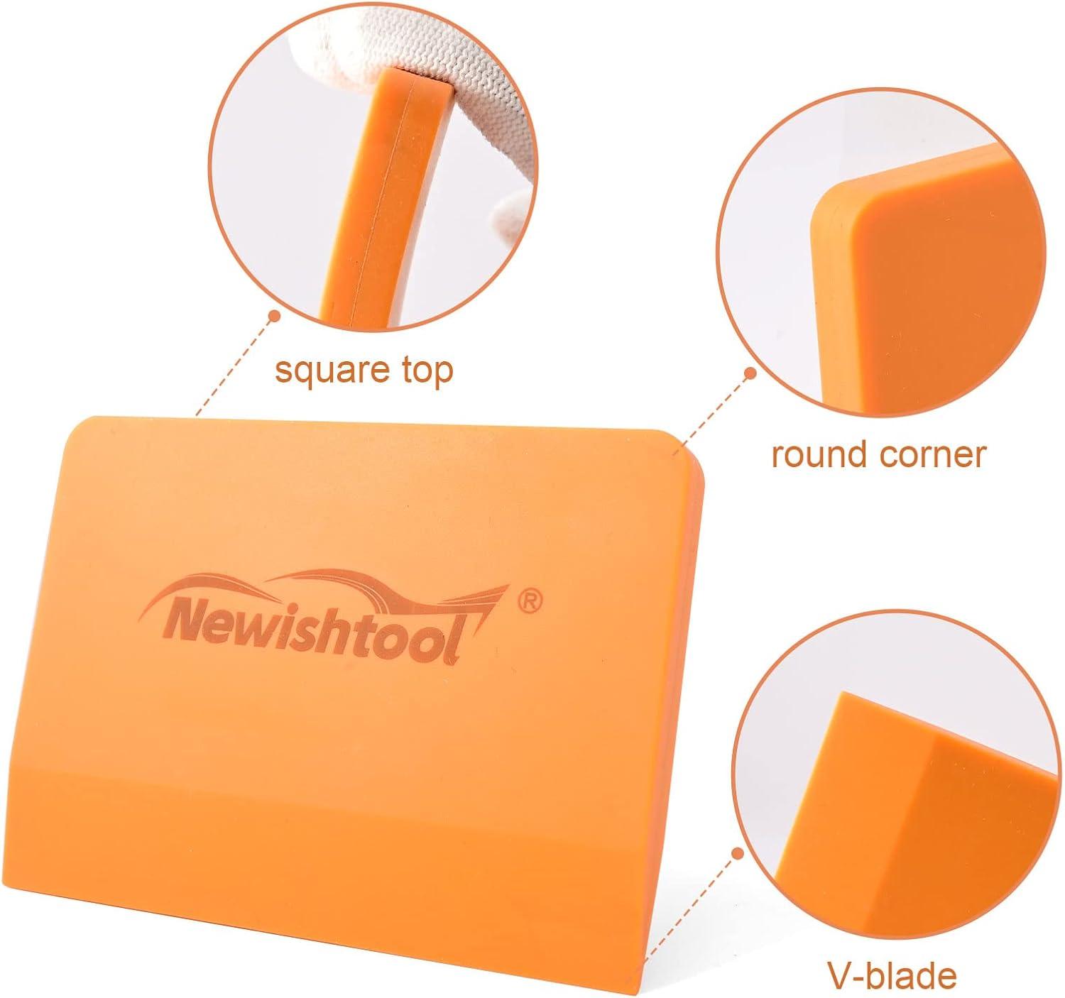 imageNEWISHTOOL Soft Silicone Small Squeegee for Vinyl 2 PCS PPF Tools Window Tinting VBlade Scraper for Window Film Application Car Paint Protective Film Installation ampamp Water RemovalOrange
