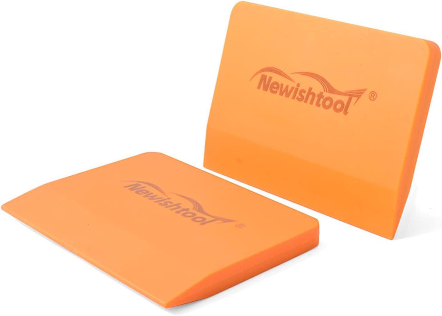 imageNEWISHTOOL Soft Silicone Small Squeegee for Vinyl 2 PCS PPF Tools Window Tinting VBlade Scraper for Window Film Application Car Paint Protective Film Installation ampamp Water RemovalOrange