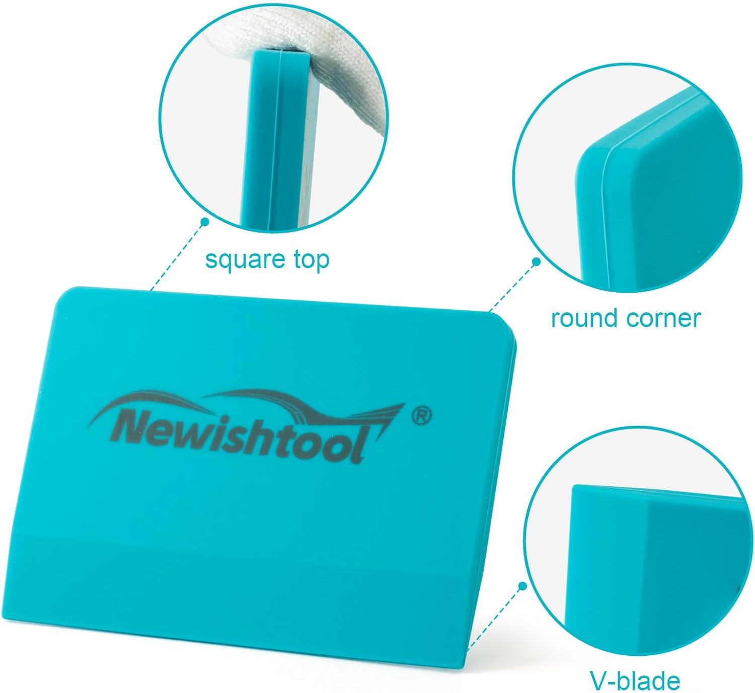 imageNEWISHTOOL Soft Silicone Small Squeegee for Vinyl 2 PCS PPF Tools Window Tinting VBlade Scraper for Window Film Application Car Paint Protective Film Installation ampamp Water RemovalBlue