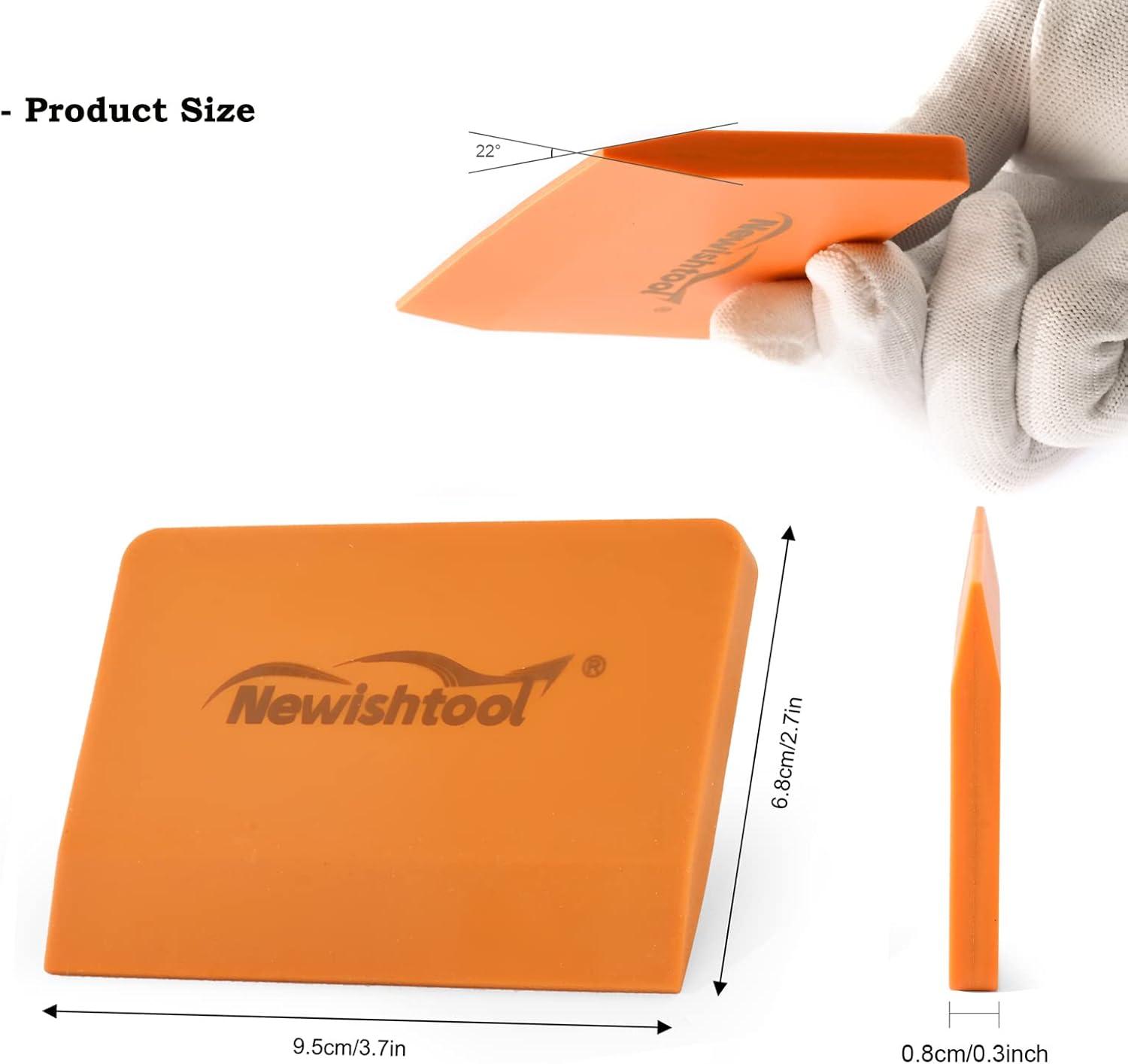 imageNEWISHTOOL Soft Silicone Small Squeegee for Vinyl 2 PCS PPF Tools Window Tinting VBlade Scraper for Window Film Application Car Paint Protective Film Installation ampamp Water RemovalOrange