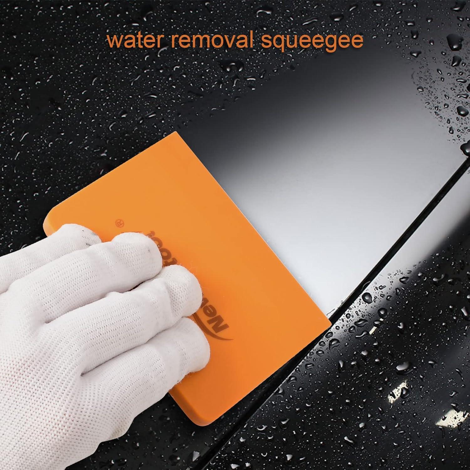 imageNEWISHTOOL Soft Silicone Small Squeegee for Vinyl 2 PCS PPF Tools Window Tinting VBlade Scraper for Window Film Application Car Paint Protective Film Installation ampamp Water RemovalOrange