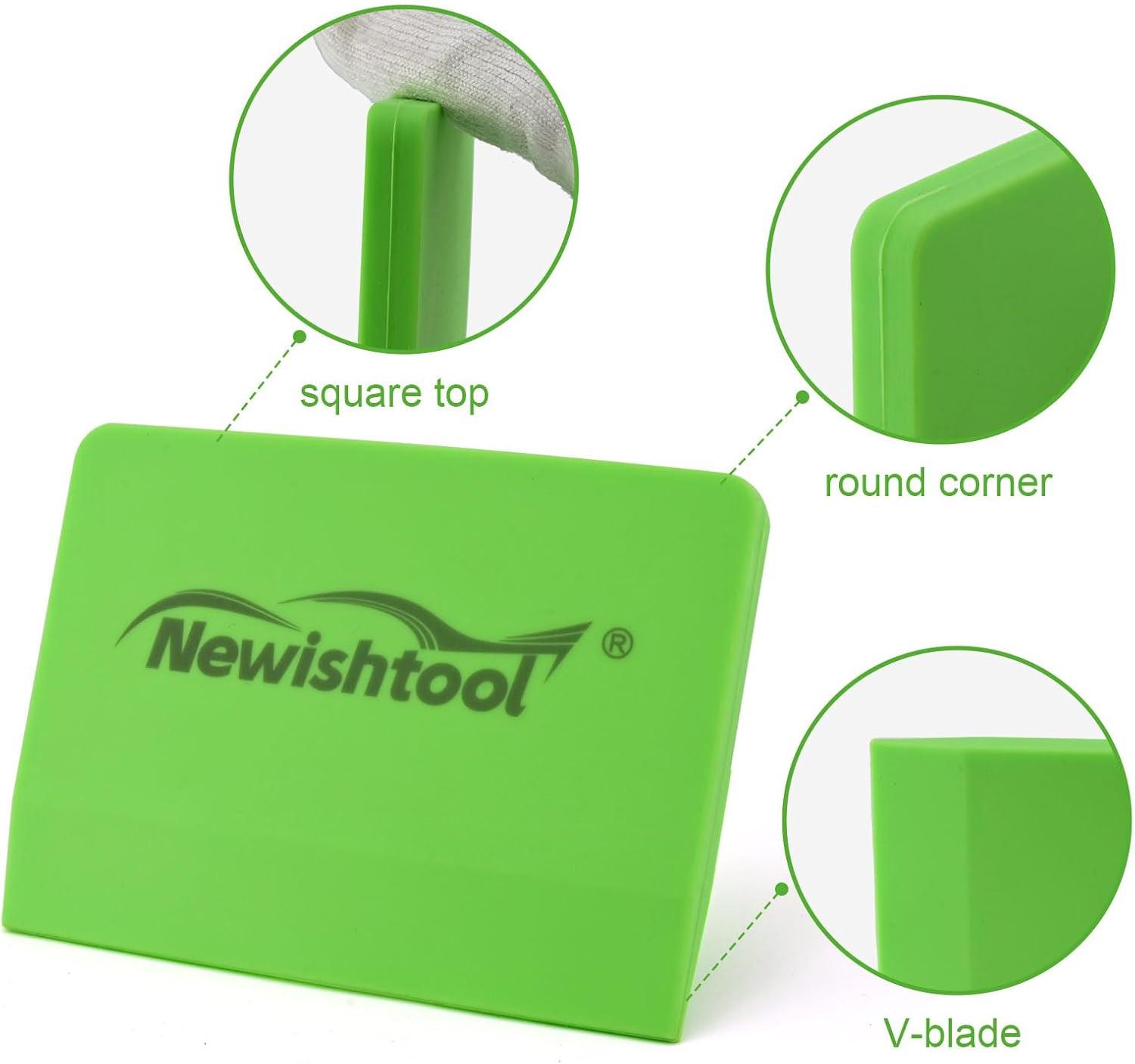 imageNEWISHTOOL Soft Silicone Small Squeegee for Vinyl 2 PCS PPF Tools Window Tinting VBlade Scraper for Window Film Application Car Paint Protective Film Installation ampamp Water RemovalGreen