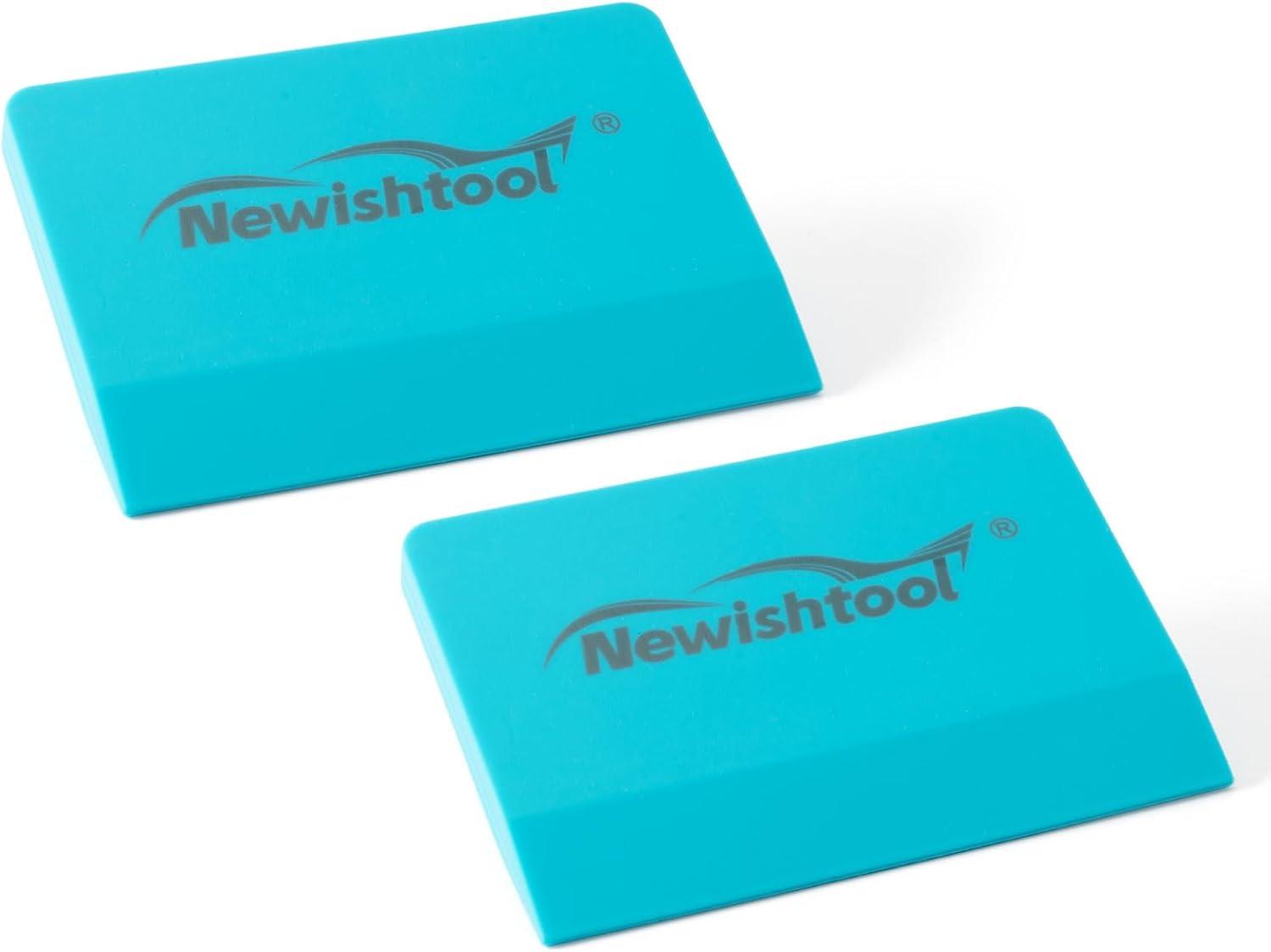 imageNEWISHTOOL Soft Silicone Small Squeegee for Vinyl 2 PCS PPF Tools Window Tinting VBlade Scraper for Window Film Application Car Paint Protective Film Installation ampamp Water RemovalBlue