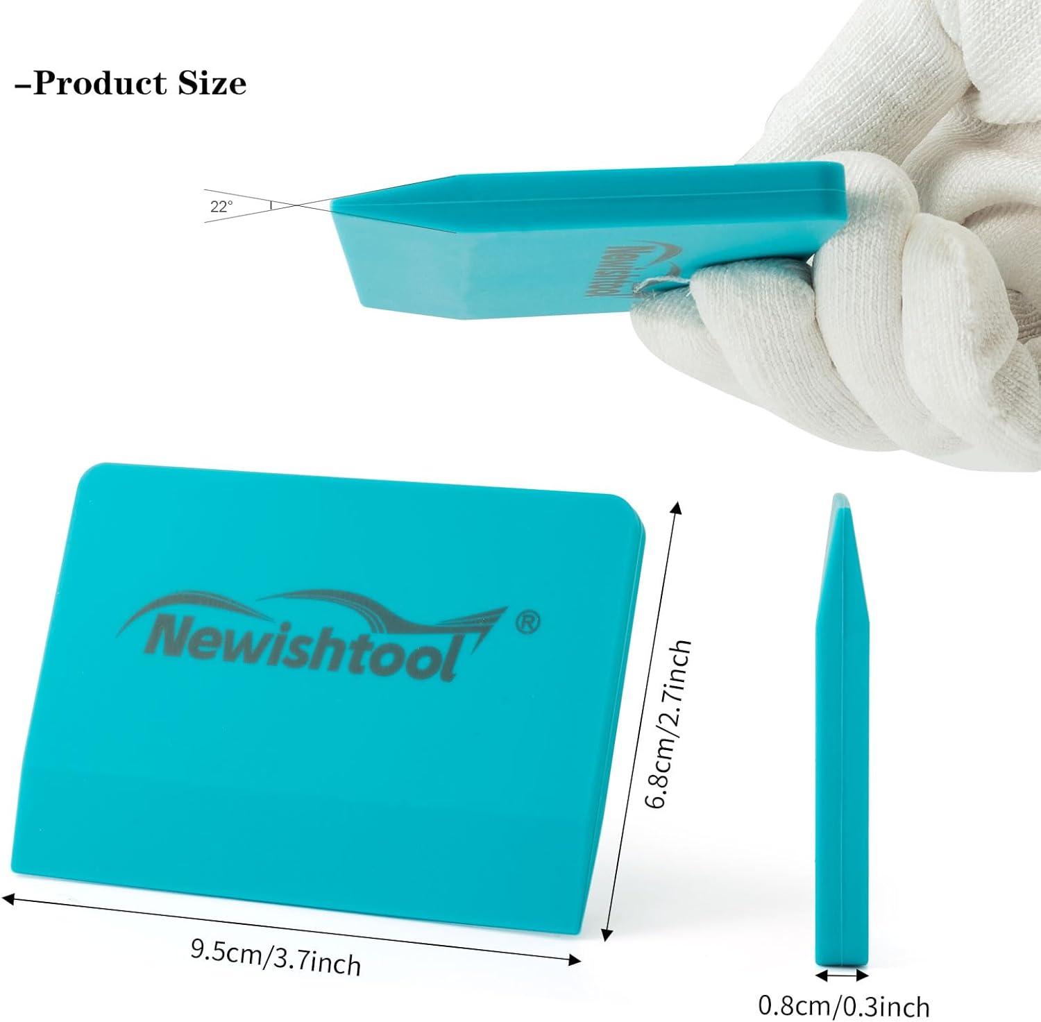 imageNEWISHTOOL Soft Silicone Small Squeegee for Vinyl 2 PCS PPF Tools Window Tinting VBlade Scraper for Window Film Application Car Paint Protective Film Installation ampamp Water RemovalBlue