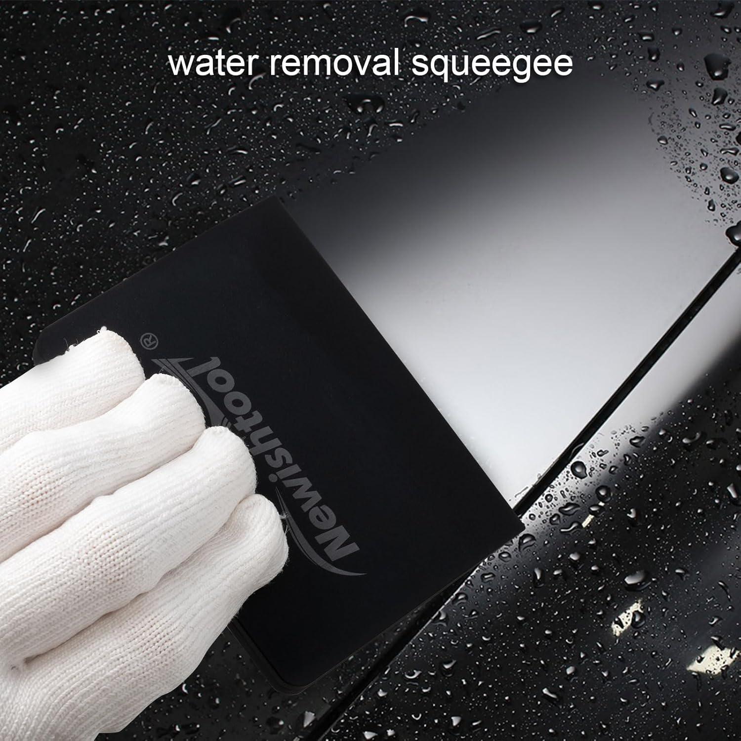 imageNEWISHTOOL Soft Silicone Small Squeegee for Vinyl 2 PCS PPF Tools Window Tinting VBlade Scraper for Window Film Application Car Paint Protective Film Installation ampamp Water RemovalBlack