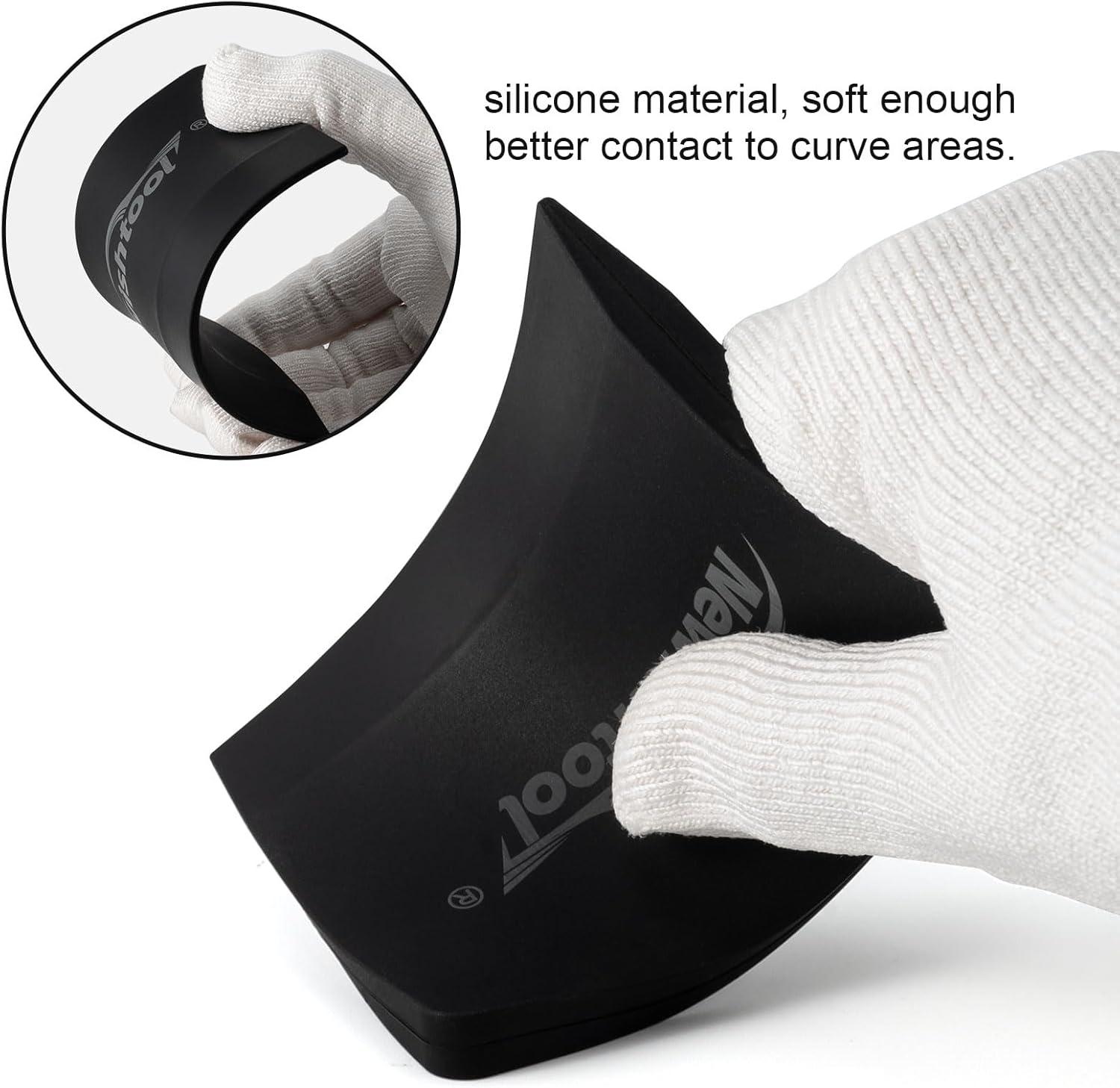 imageNEWISHTOOL Soft Silicone Small Squeegee for Vinyl 2 PCS PPF Tools Window Tinting VBlade Scraper for Window Film Application Car Paint Protective Film Installation ampamp Water RemovalBlack